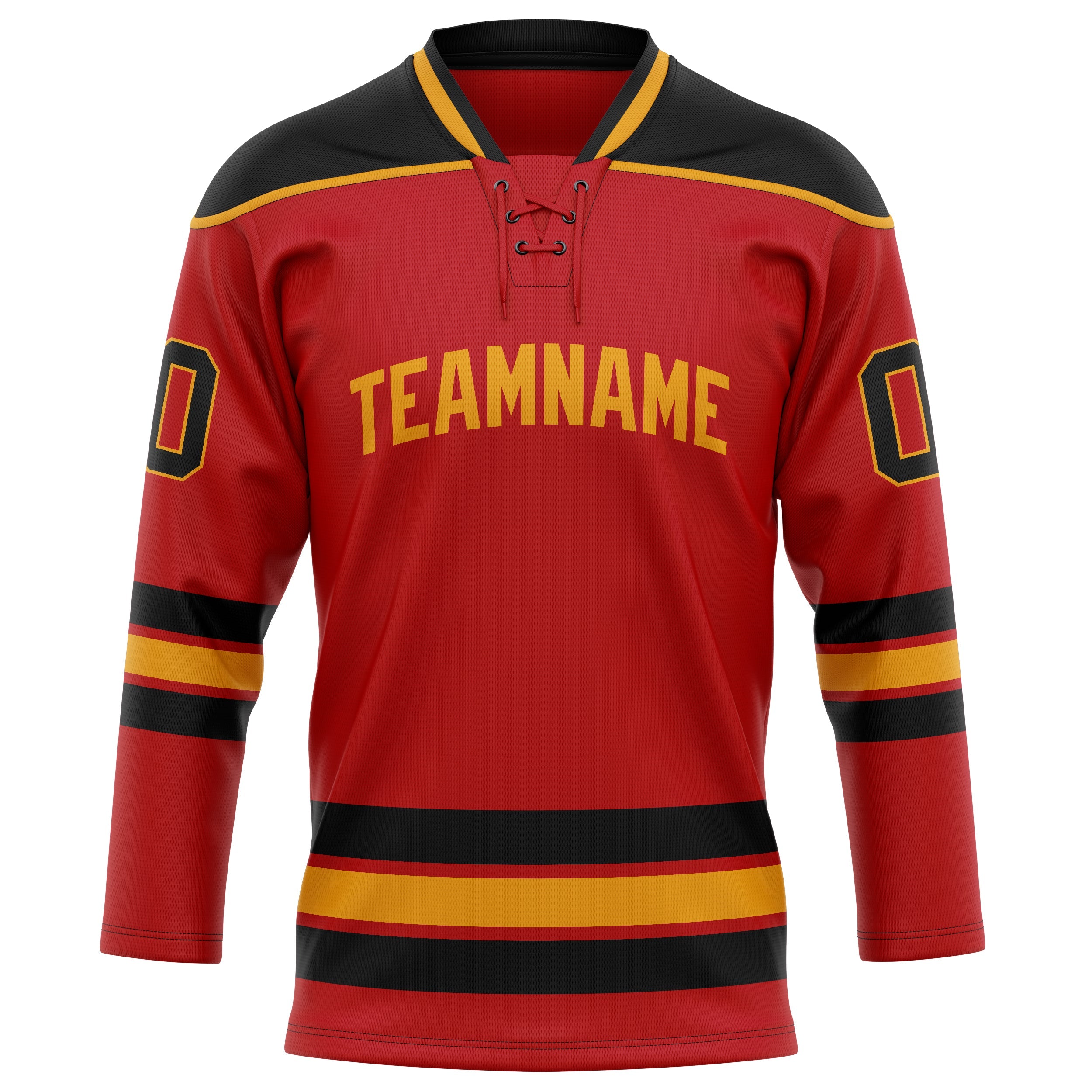 Custom Red Black Solid Colour Hockey Jersey