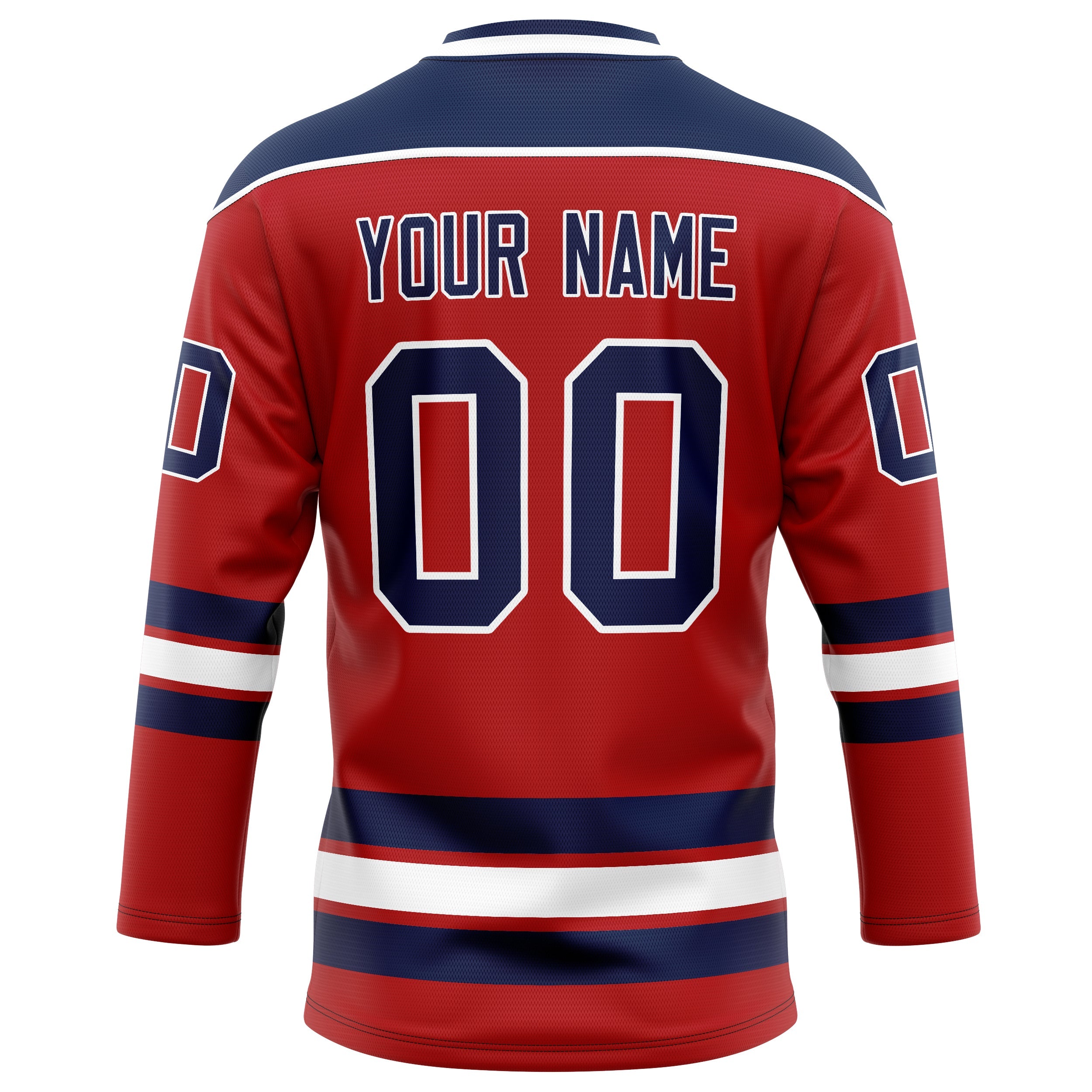 Custom Red Navy Solid Colour Hockey Jersey