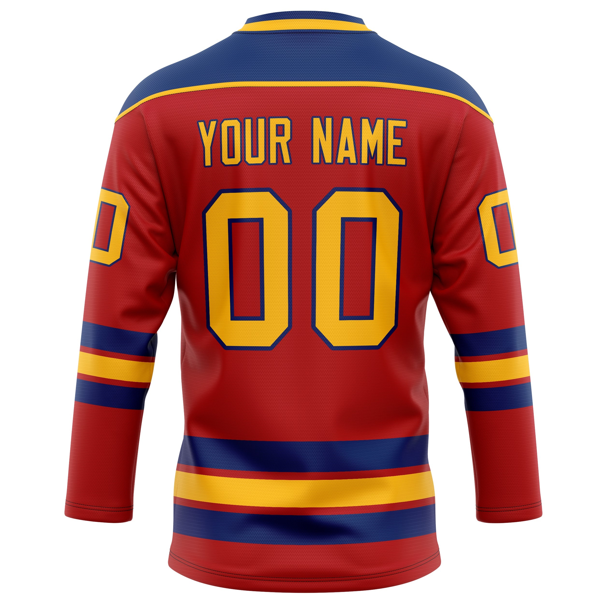 Custom Red Gold Solid Colour Hockey Jersey