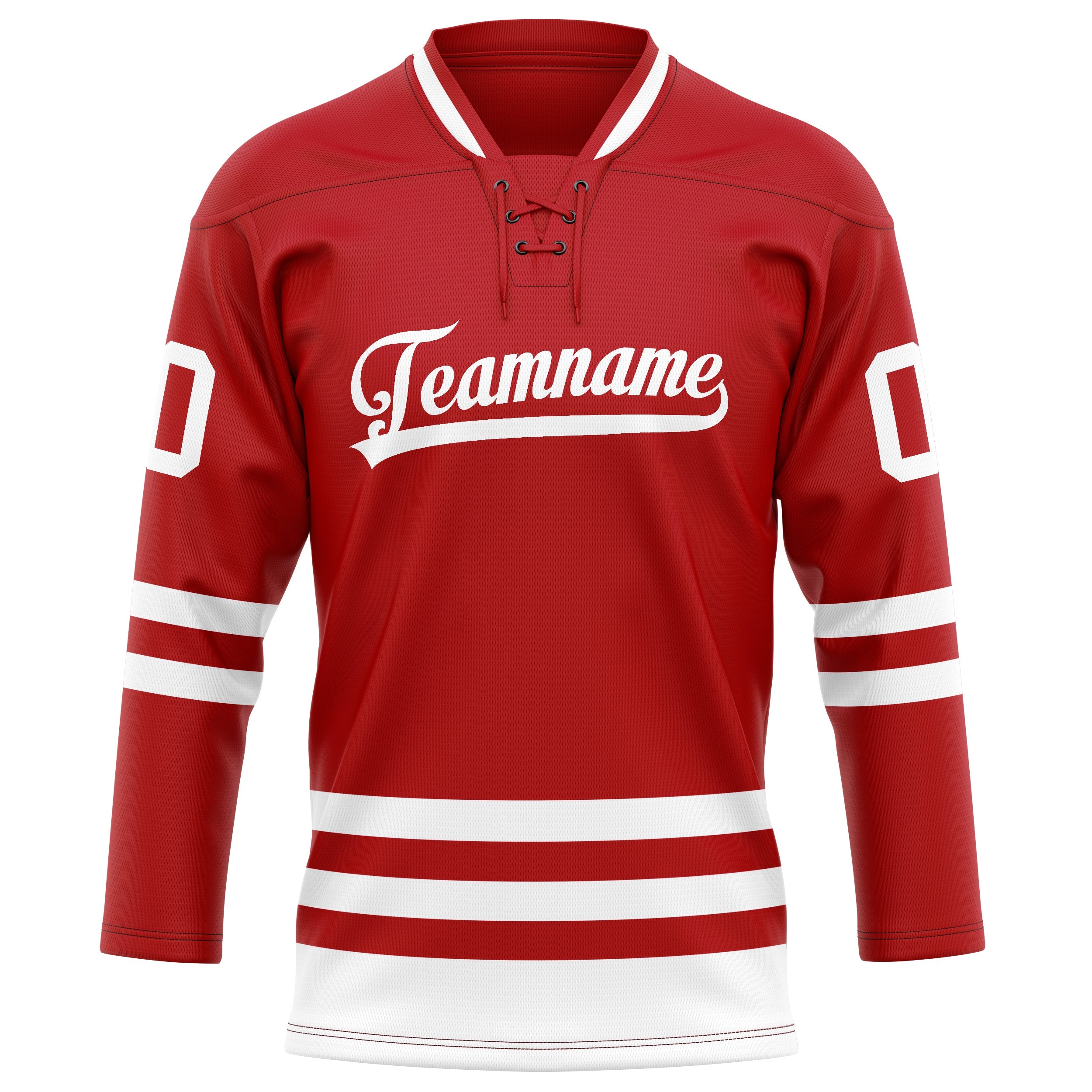Custom Red White Solid Colour Hockey Jersey