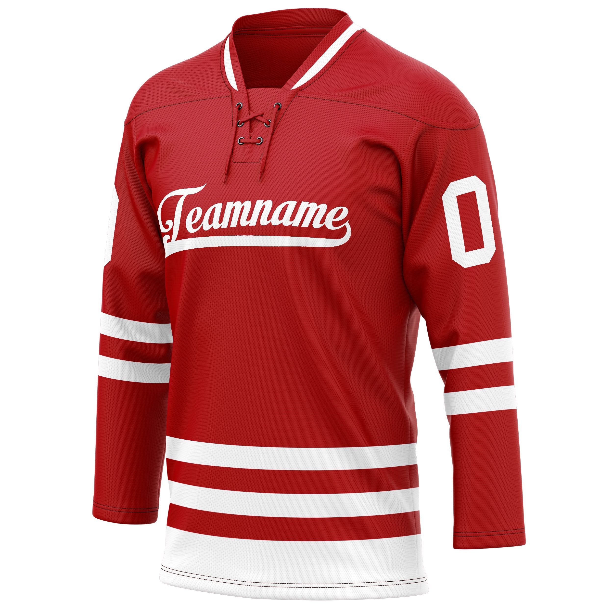Custom Red White Solid Colour Hockey Jersey