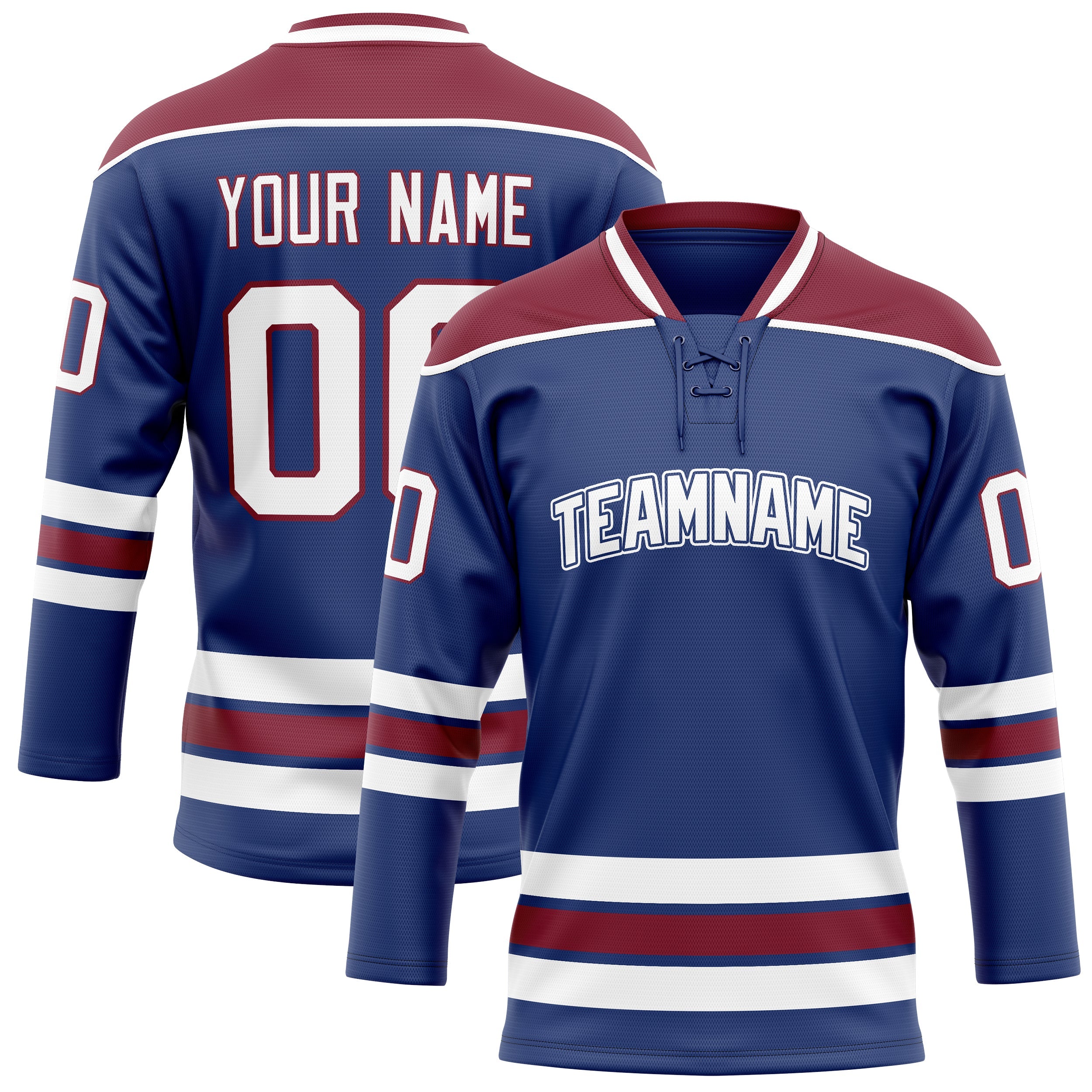 Custom Royal Maroon Solid Colour Hockey Jersey