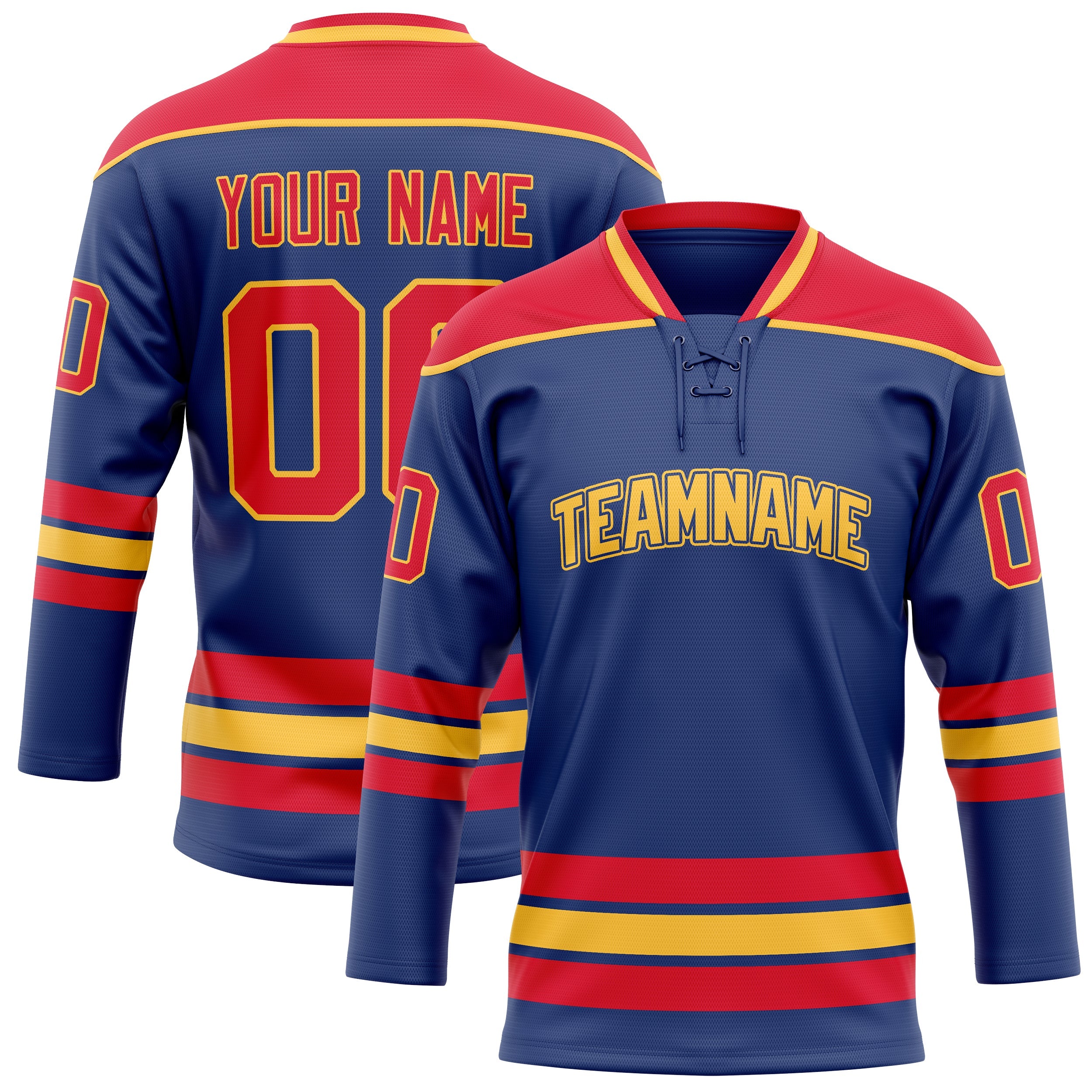 Custom Royal Red Solid Colour Hockey Jersey