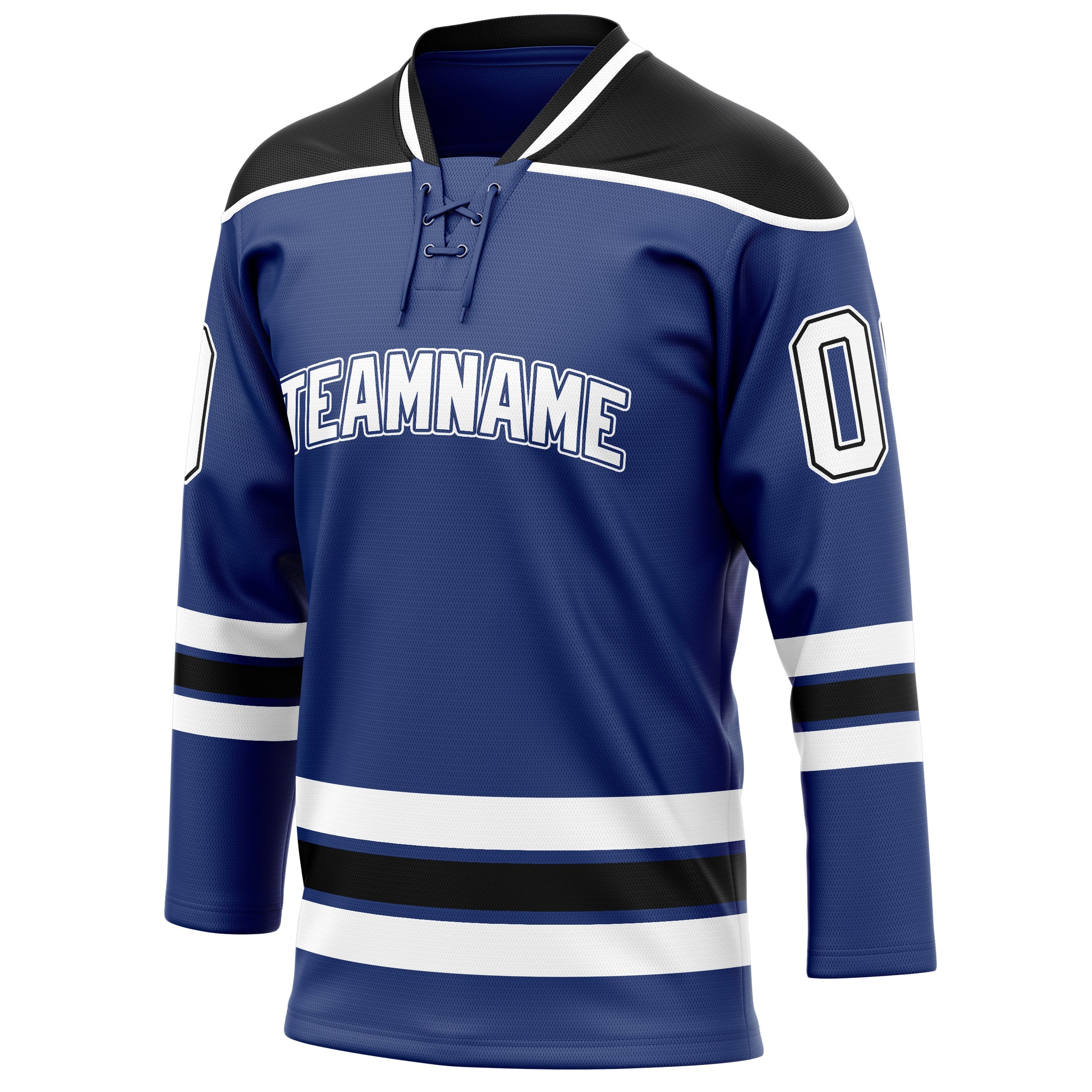 Custom Royal Black Solid Colour Hockey Jersey