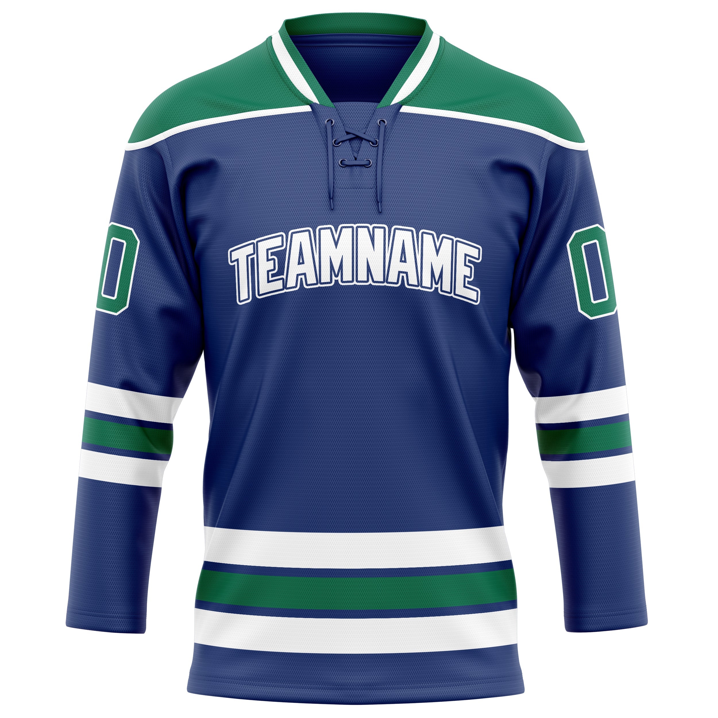 Custom Royal Kelly Green Solid Colour Hockey Jersey