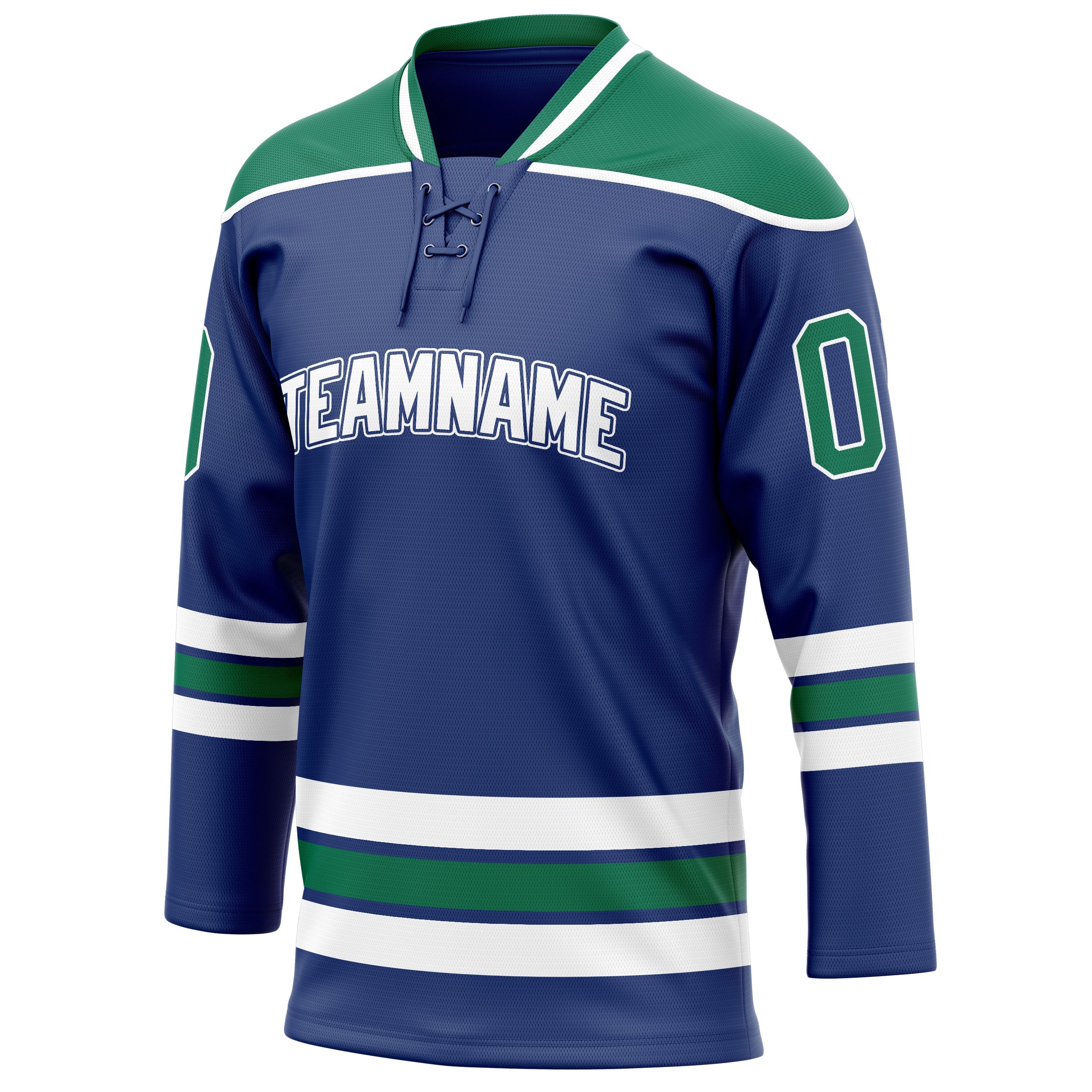 Custom Royal Kelly Green Solid Colour Hockey Jersey