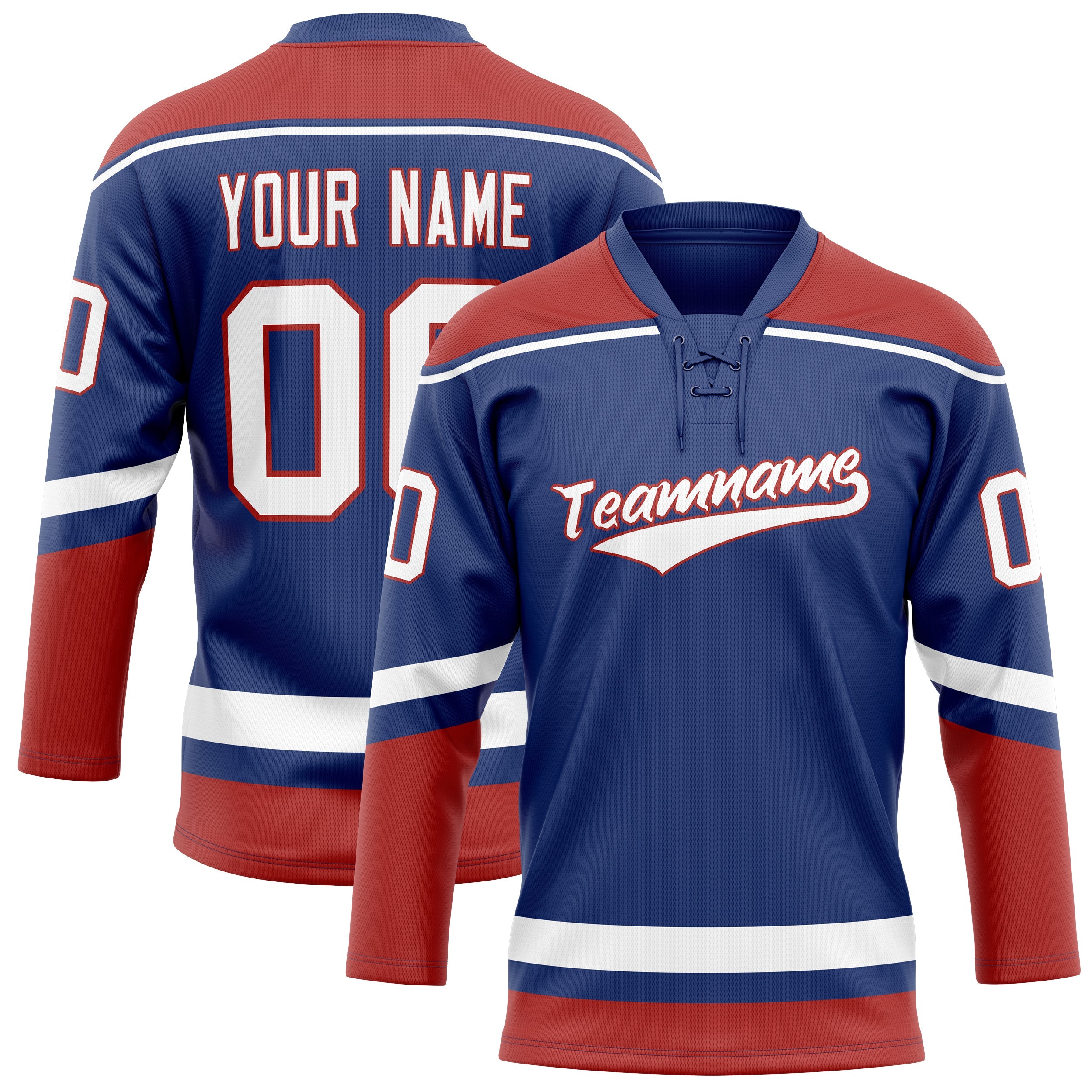 Custom Royal Red Solid Colour Hockey Jersey