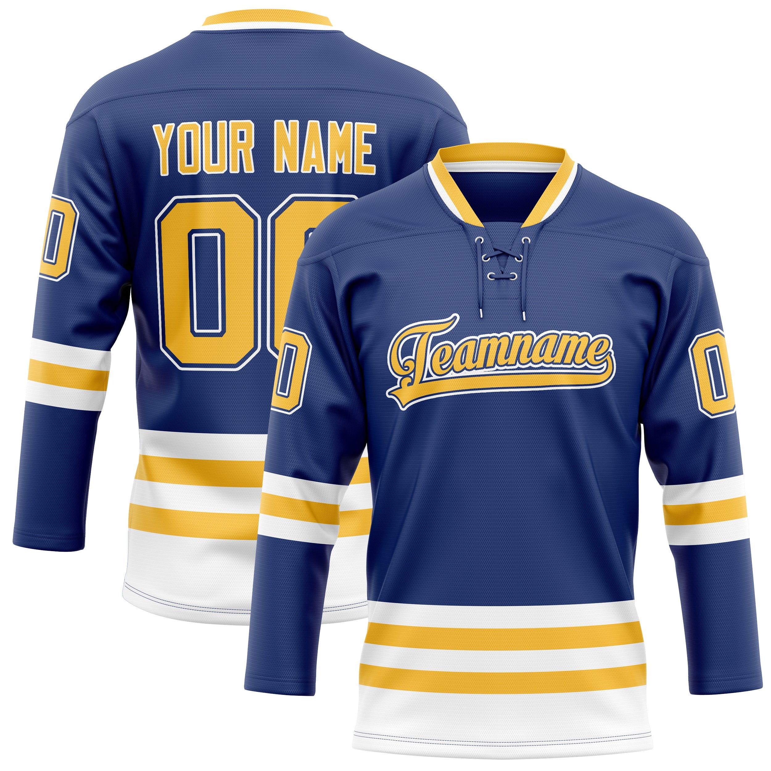 Custom Royal Gold Solid Colour Hockey Jersey
