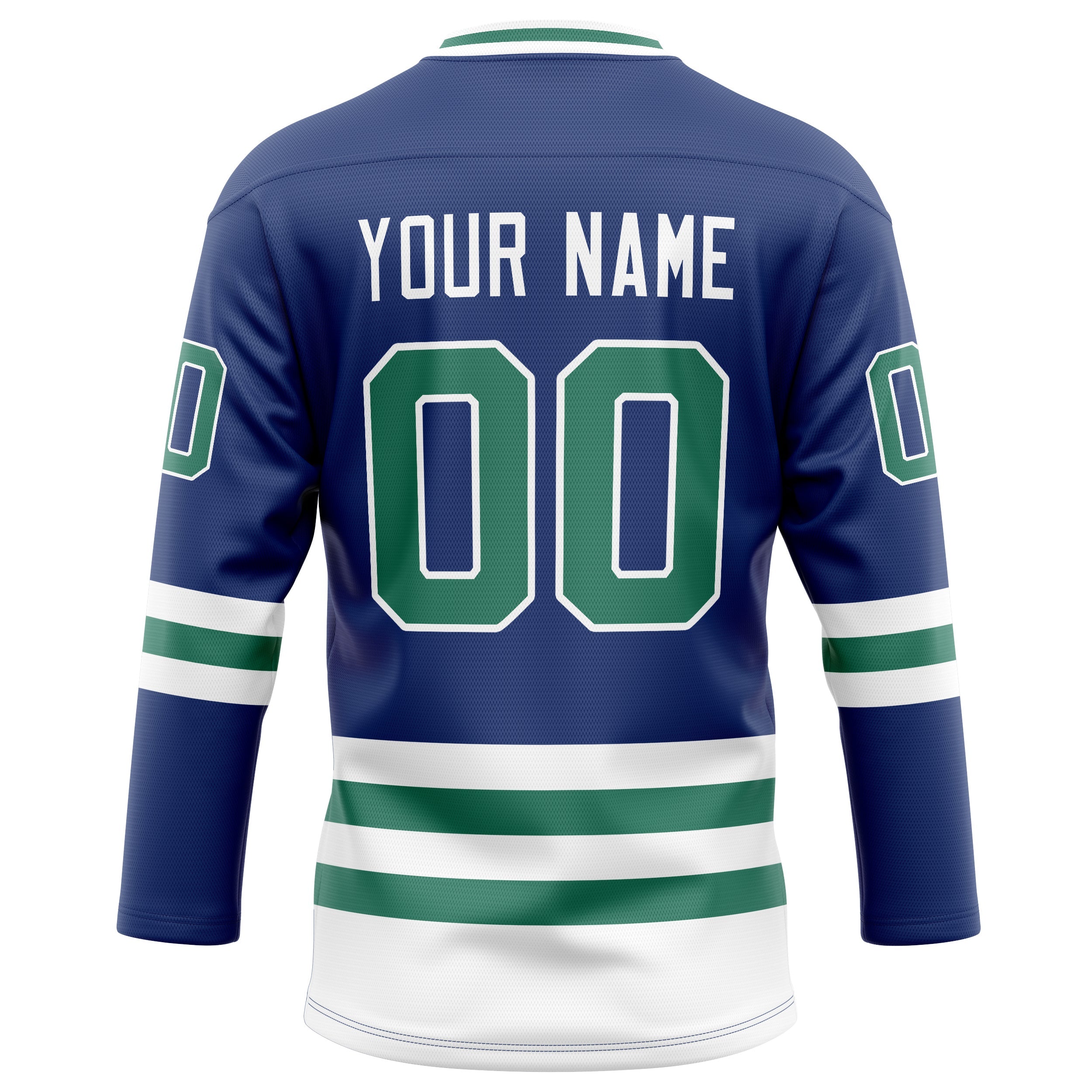 Custom Royal Kelly Green Solid Colour Hockey Jersey