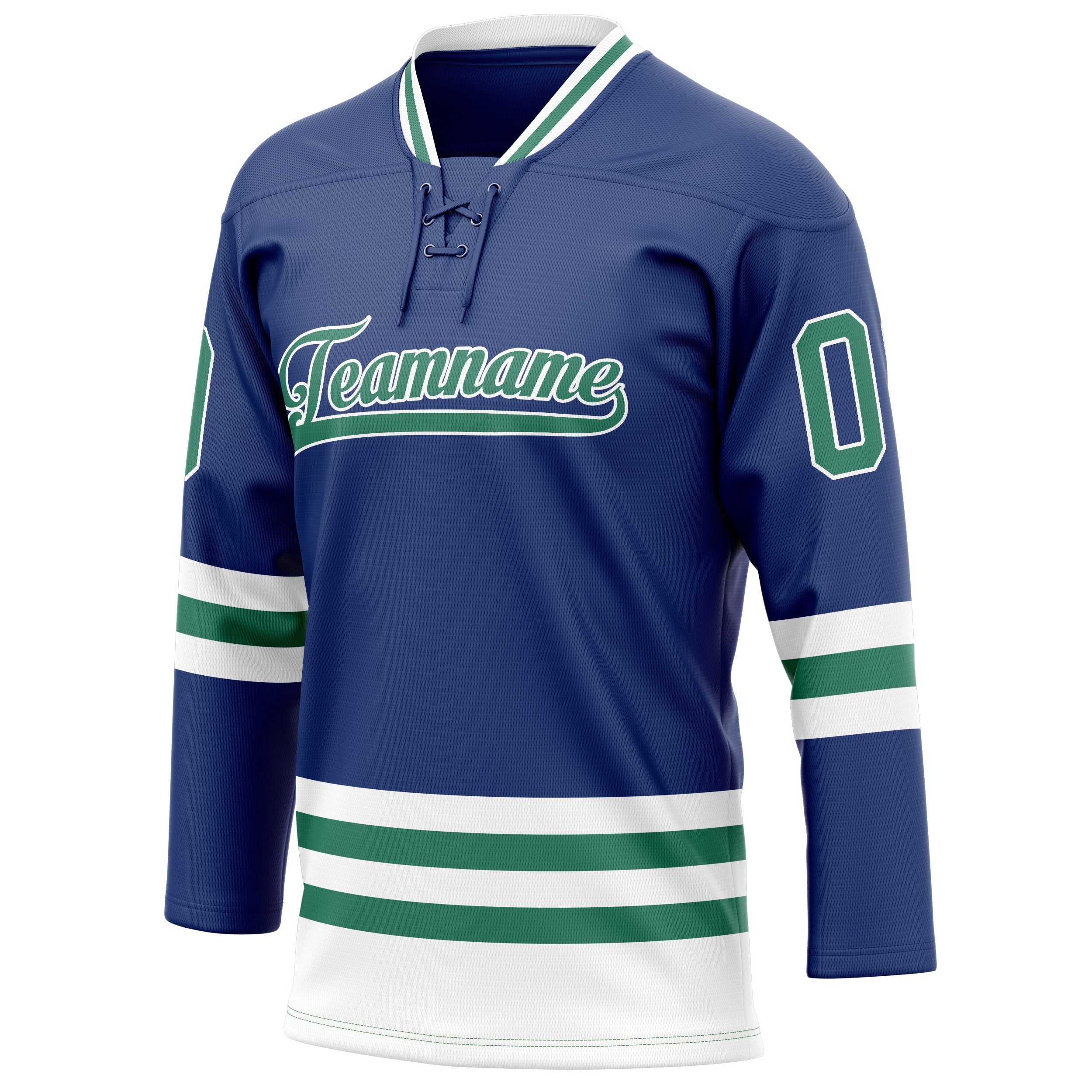Custom Royal Kelly Green Solid Colour Hockey Jersey