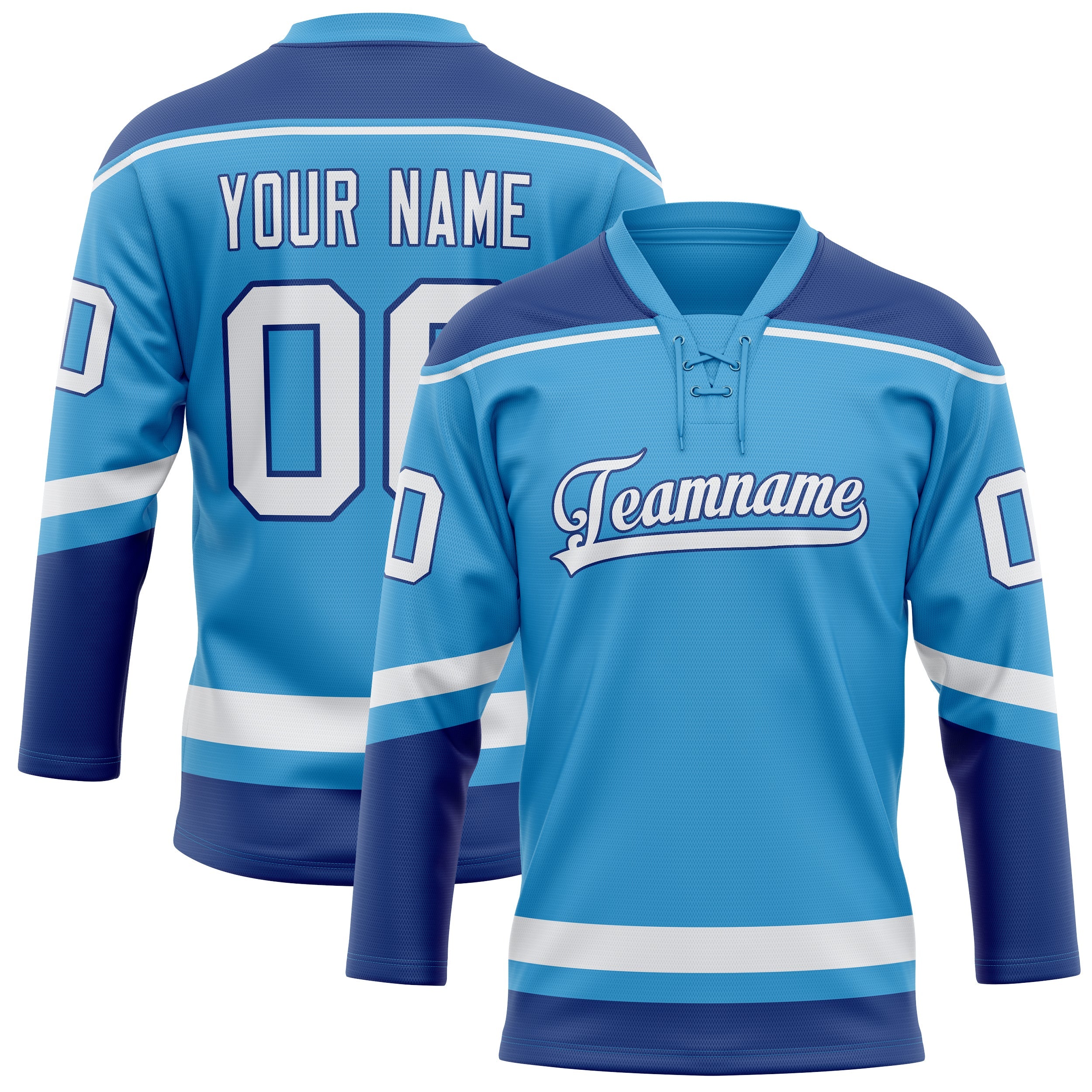 Custom Sky Blue Royal Solid Colour Hockey Jersey