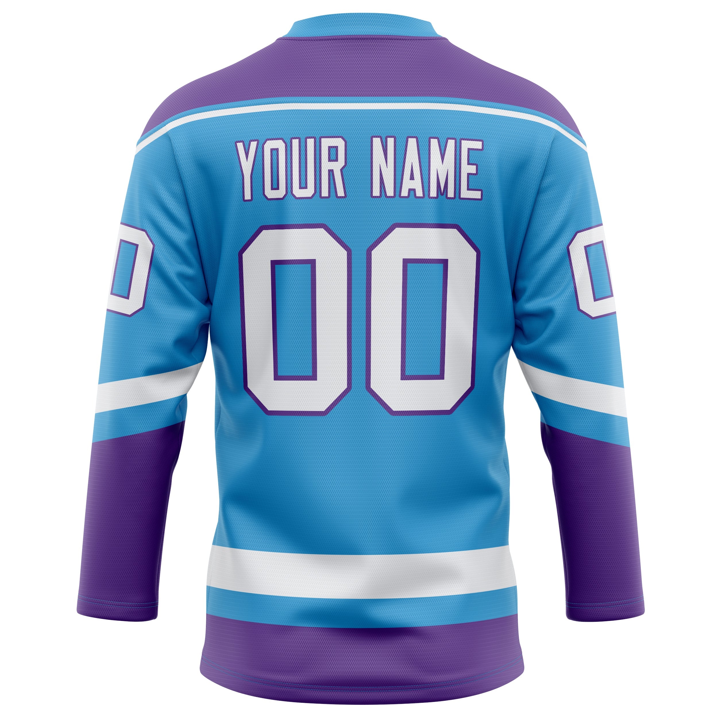 Custom Sky Blue Purple Solid Colour Hockey Jersey