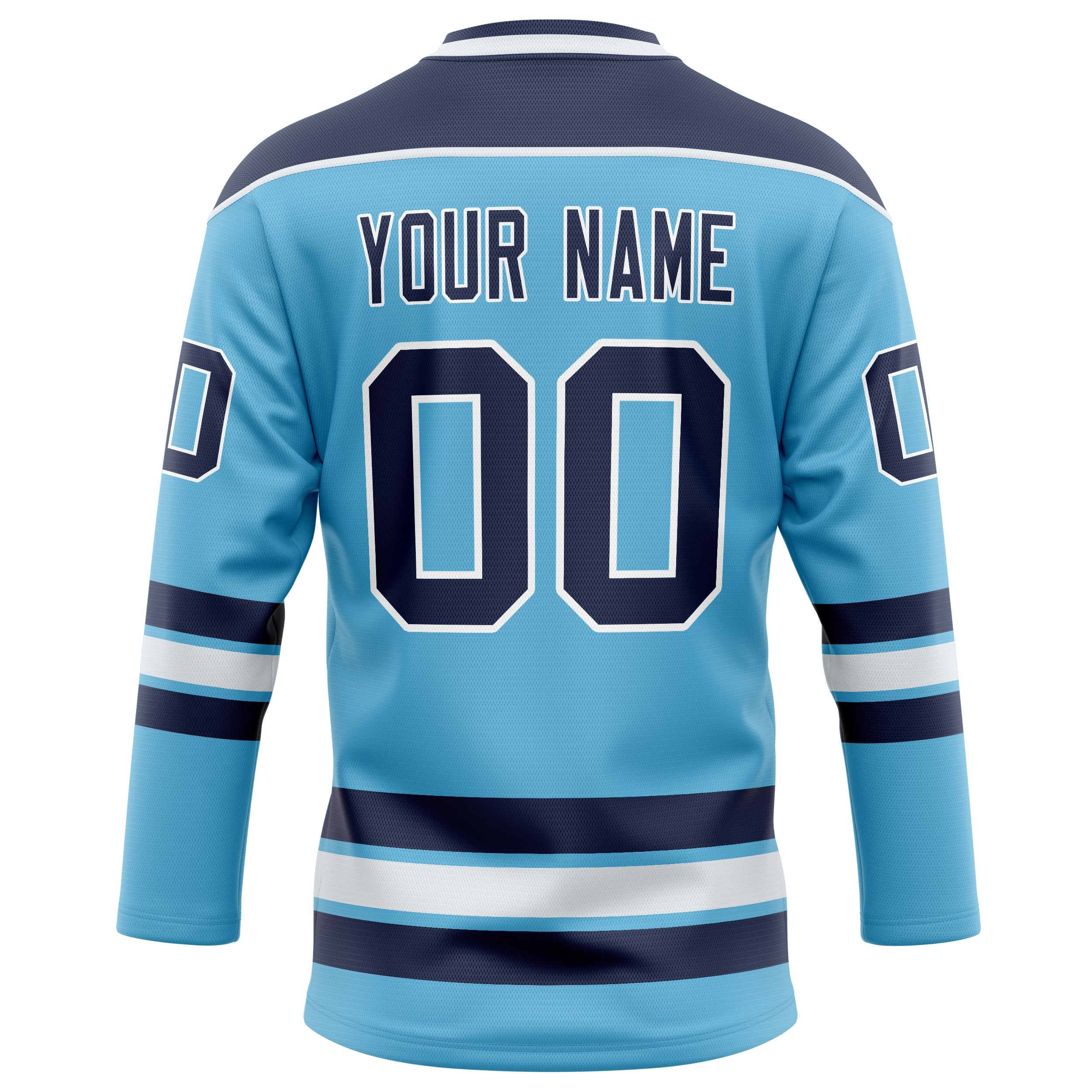 Custom Sky Blue Navy Solid Colour Hockey Jersey