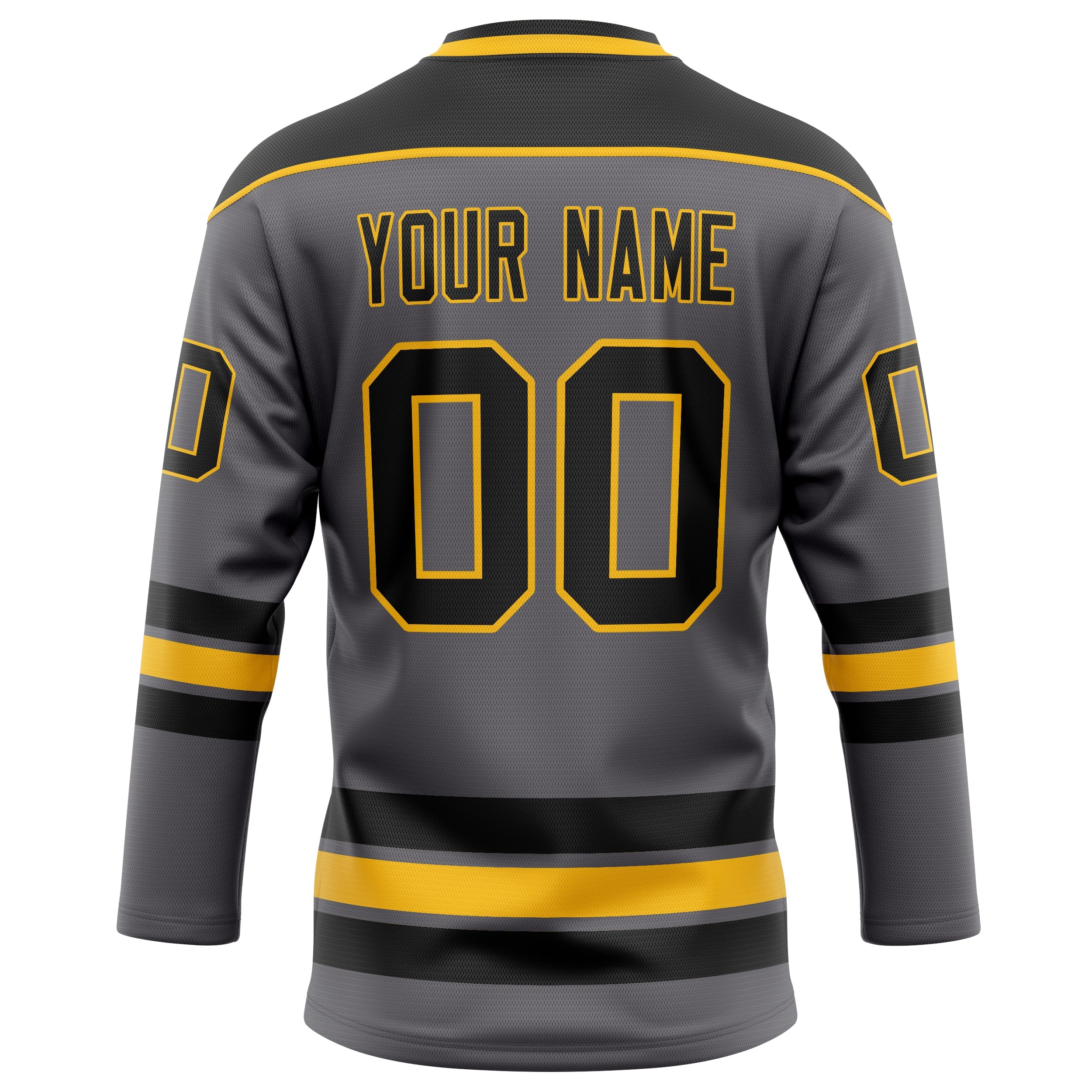 Custom Steel Gray Black Solid Colour Hockey Jersey