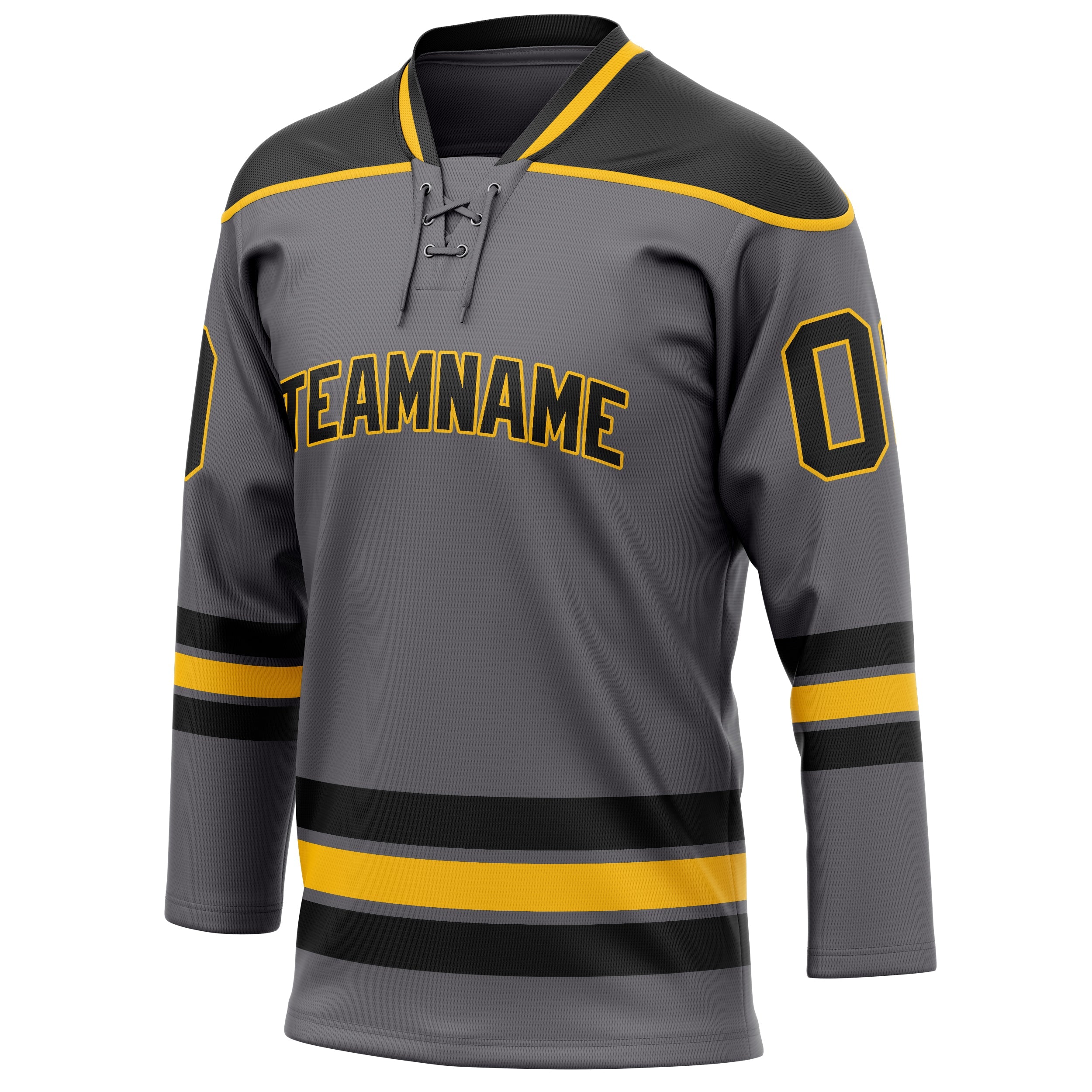 Custom Steel Gray Black Solid Colour Hockey Jersey