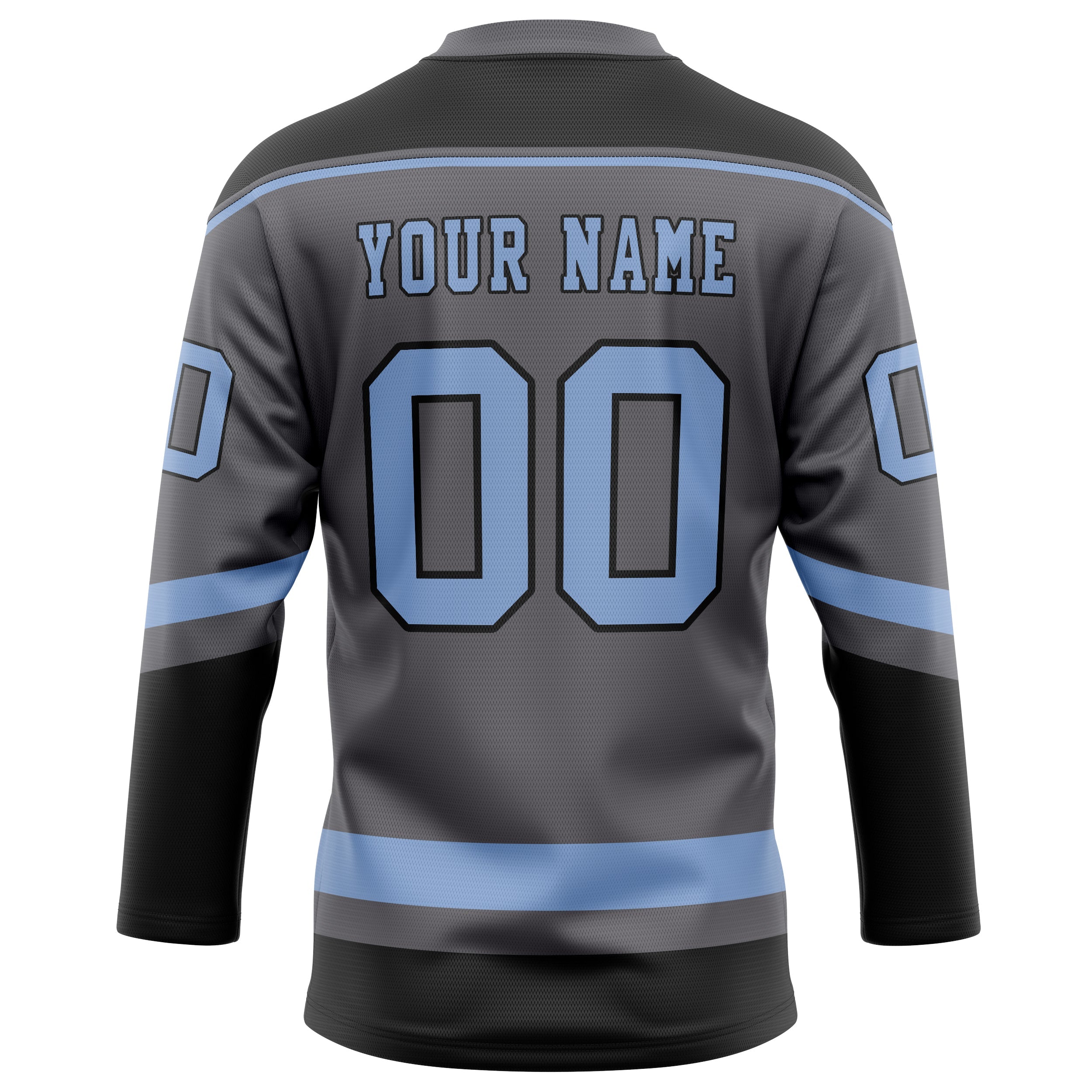 Custom Steel Gray Light Blue Solid Colour Hockey Jersey