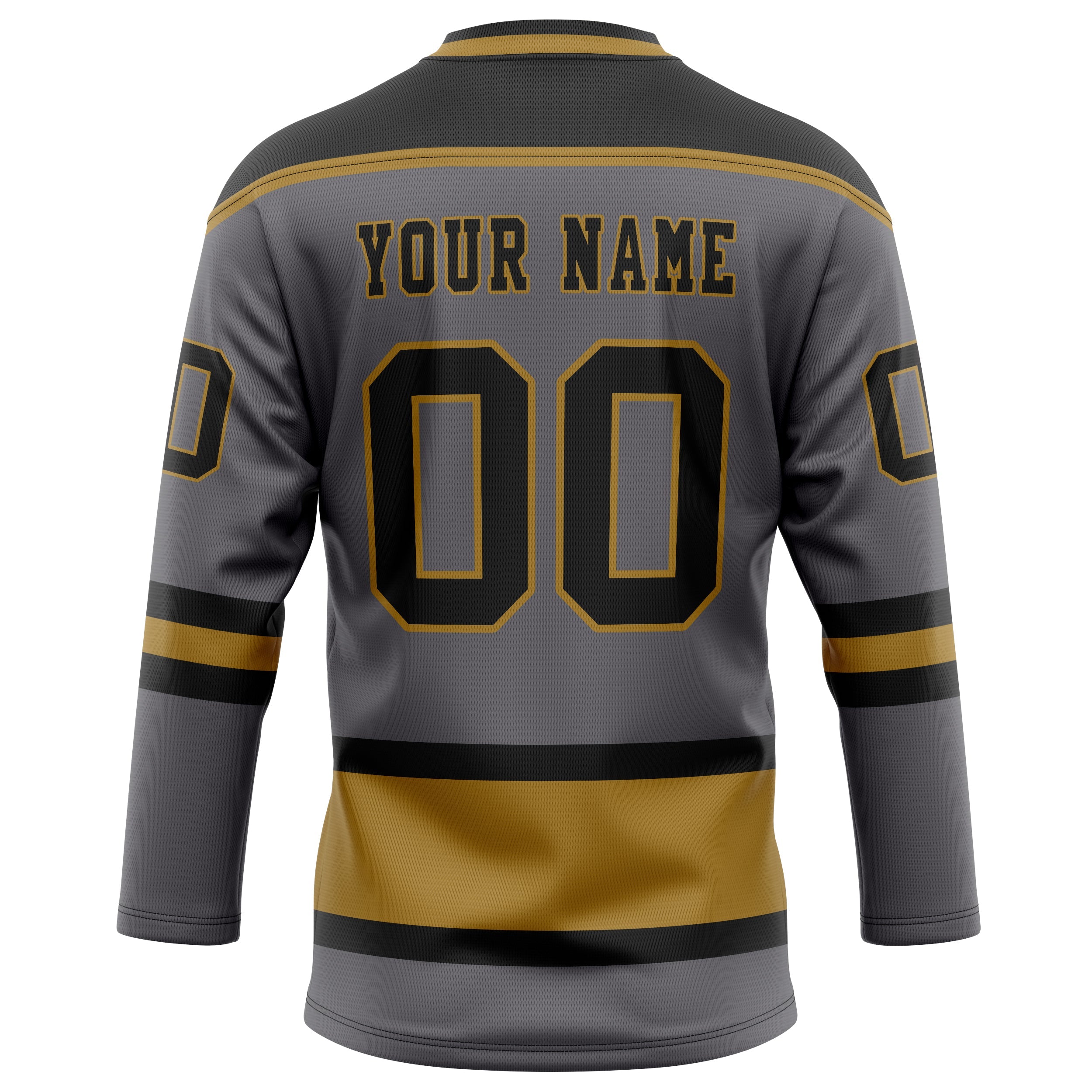 Custom Steel Gray Black Solid Colour Hockey Jersey