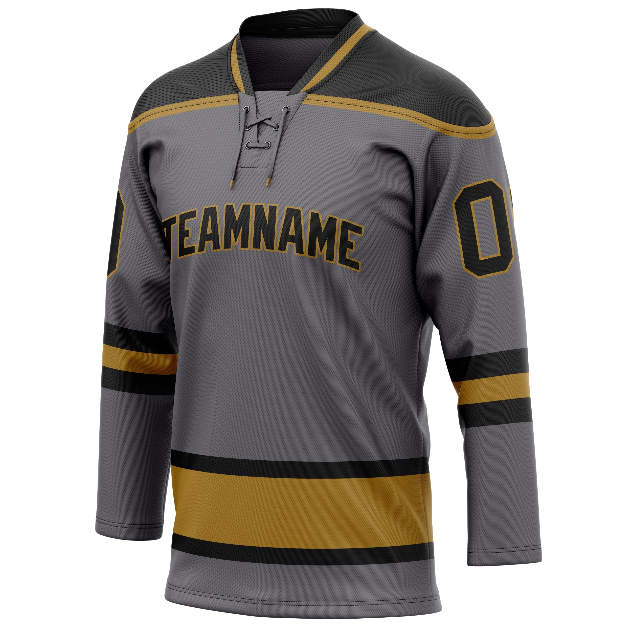 Custom Steel Gray Black Solid Colour Hockey Jersey