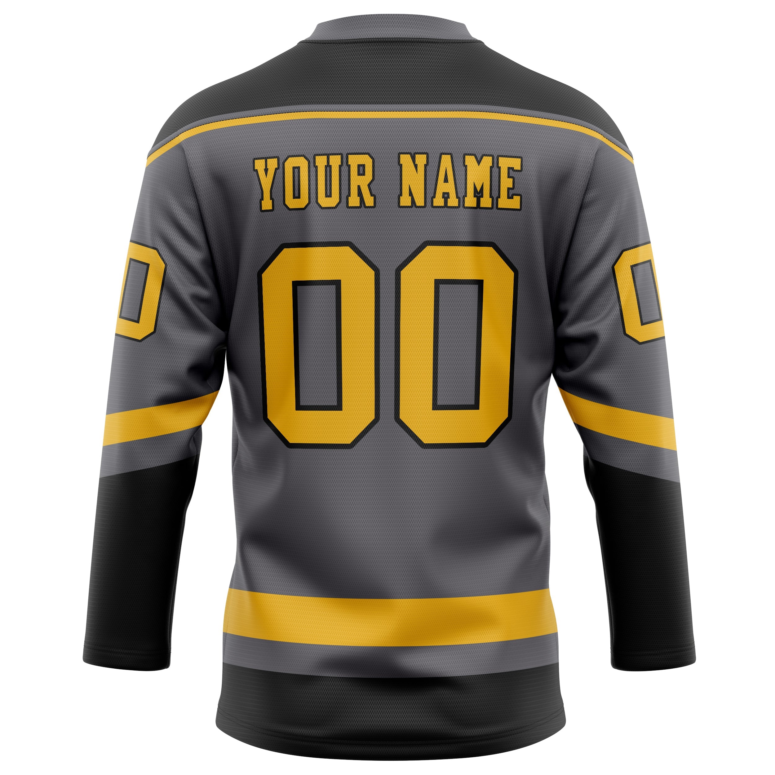 Custom Steel Gray Gold Solid Colour Hockey Jersey