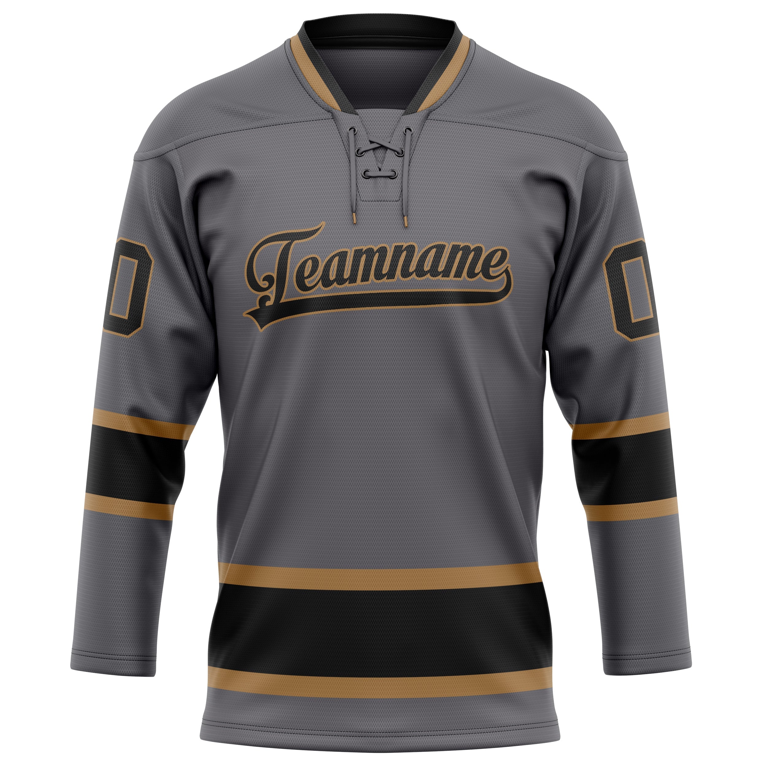 Custom Steel Gray Black Solid Colour Hockey Jersey
