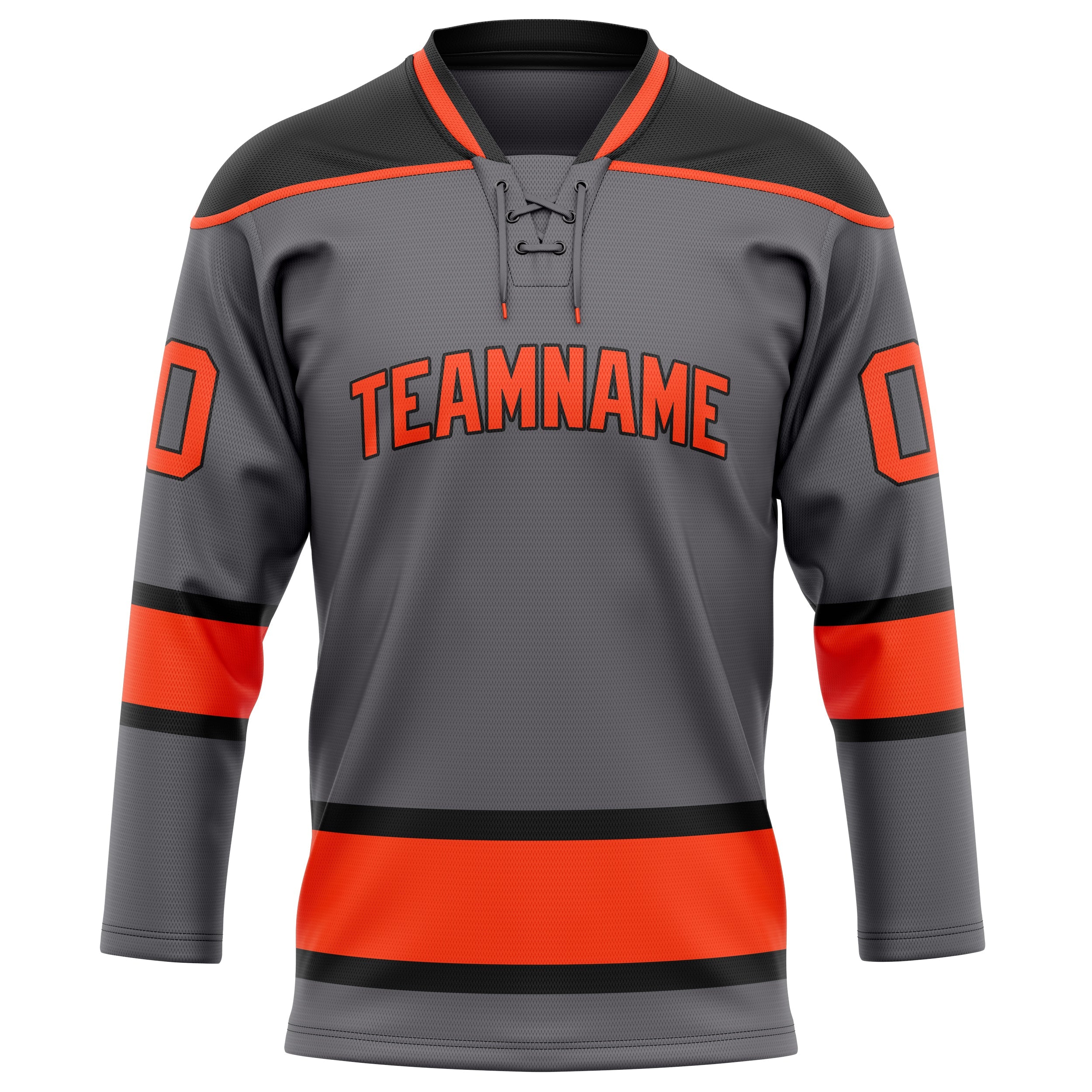 Custom Steel Gray Red Solid Colour Hockey Jersey