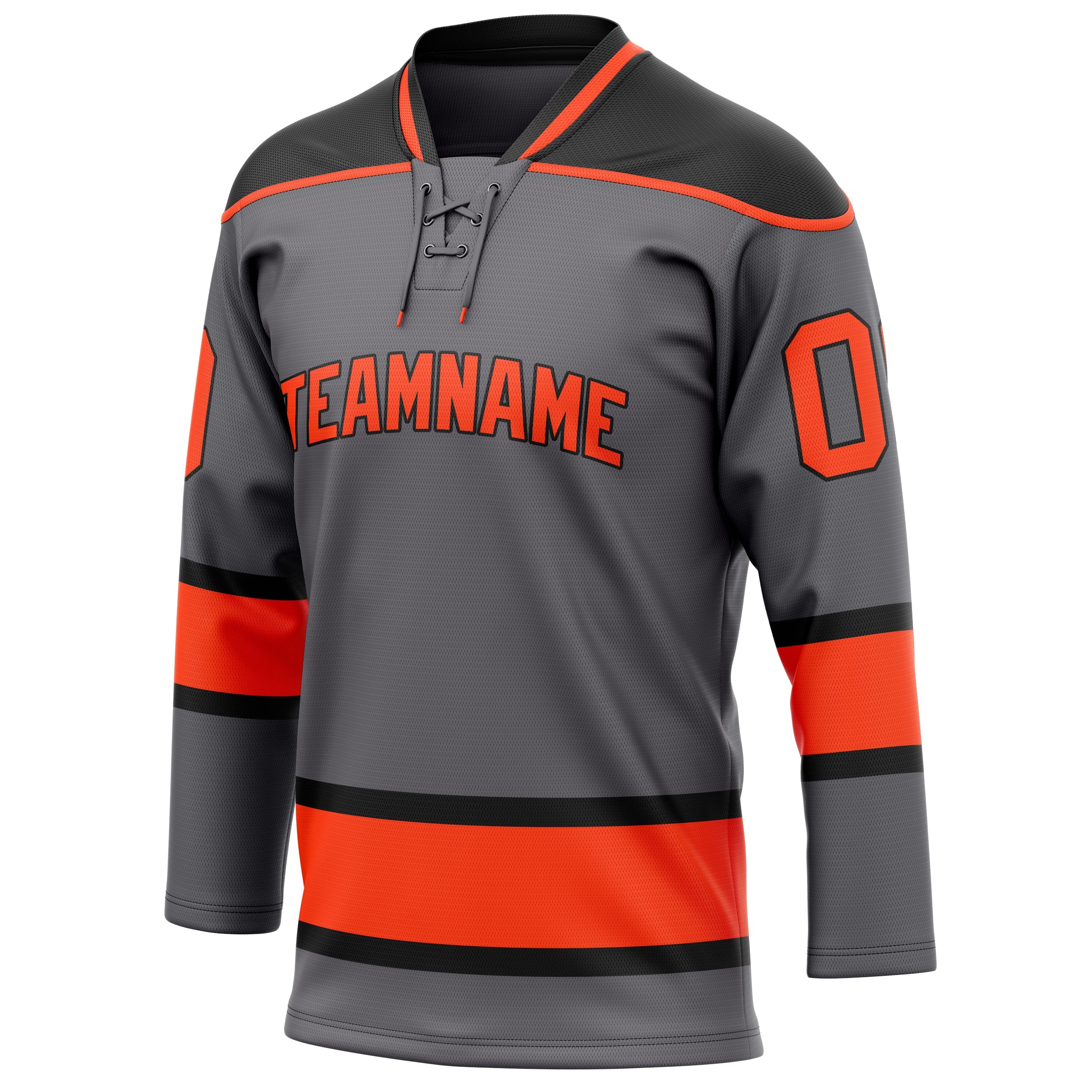 Custom Steel Gray Red Solid Colour Hockey Jersey