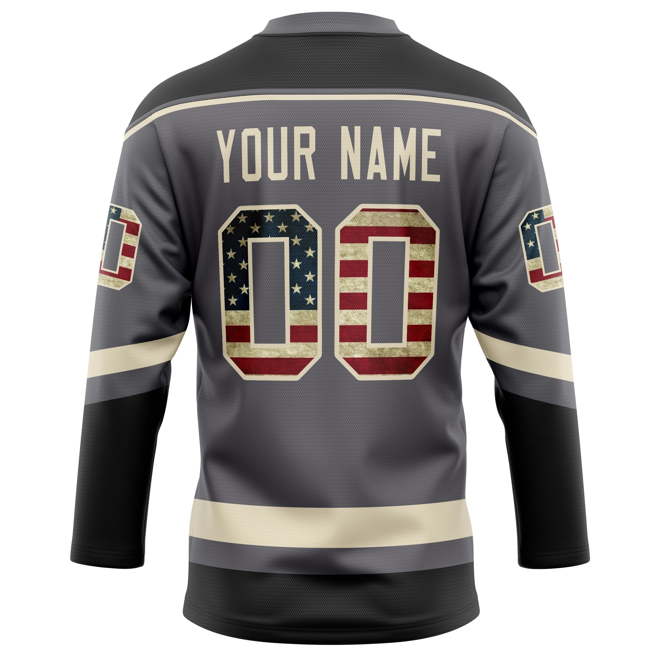 Custom Steel Gray Cream Solid Colour Hockey Jersey