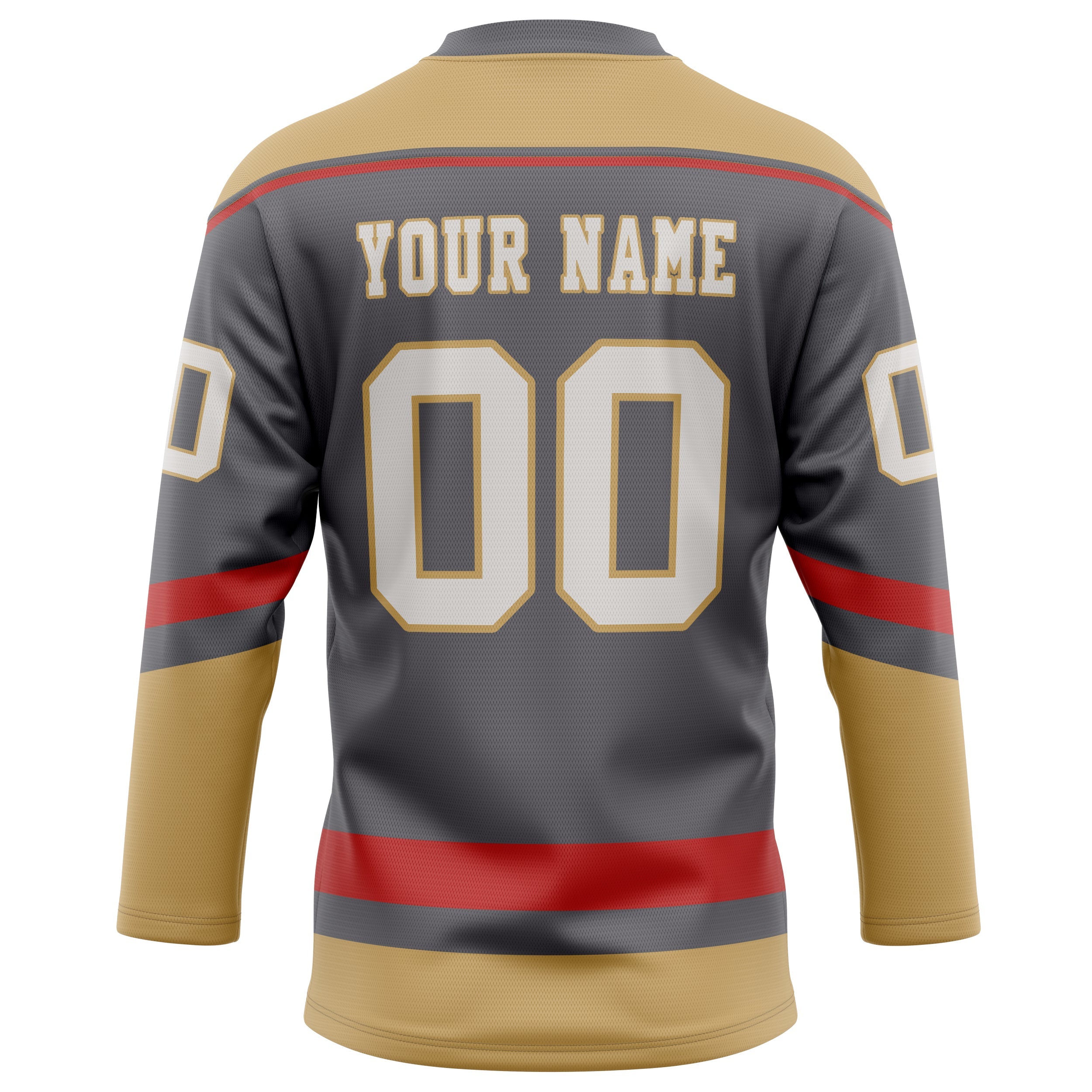 Custom Steel Gray Old Gold Solid Colour Hockey Jersey