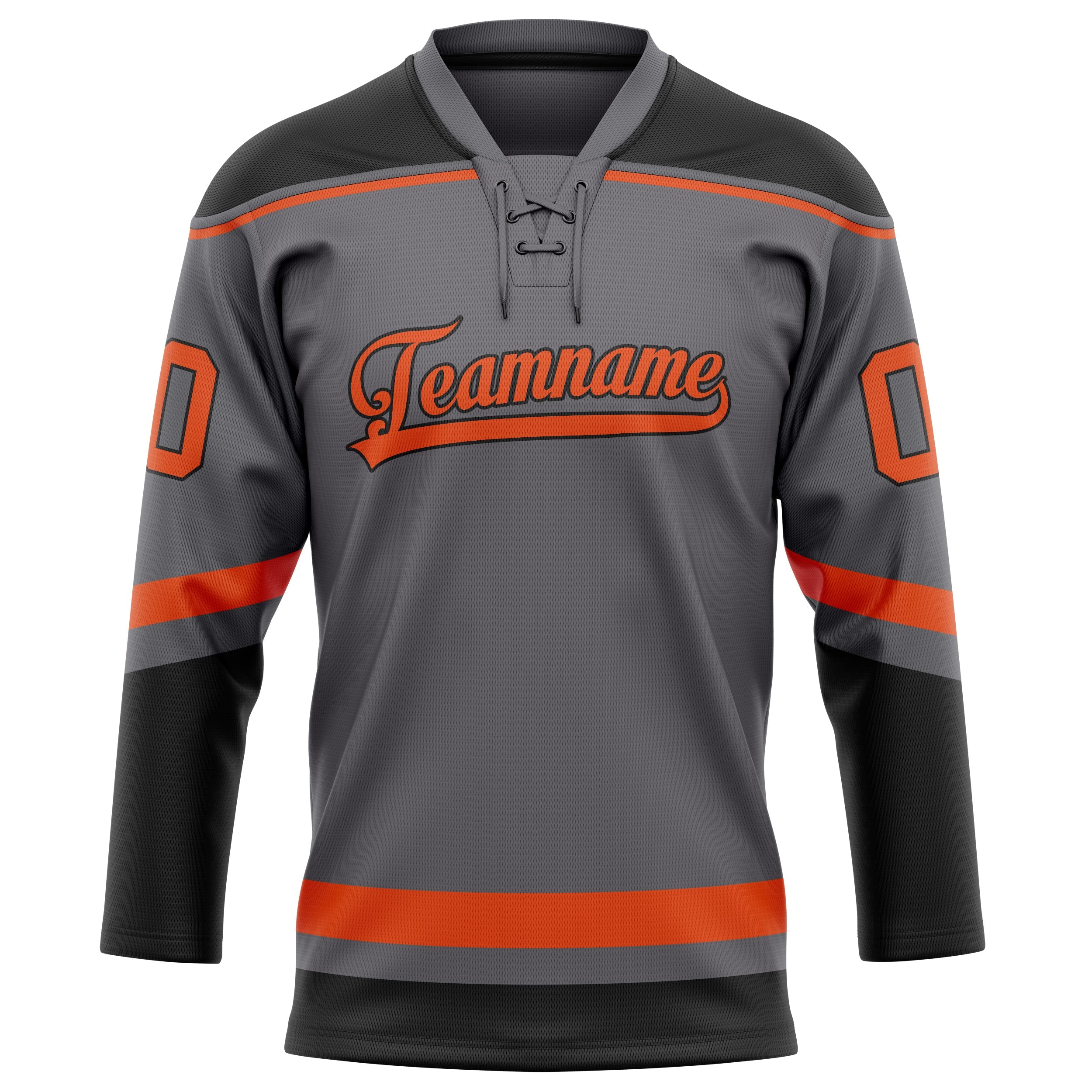 Custom Steel Gray Red Solid Colour Hockey Jersey