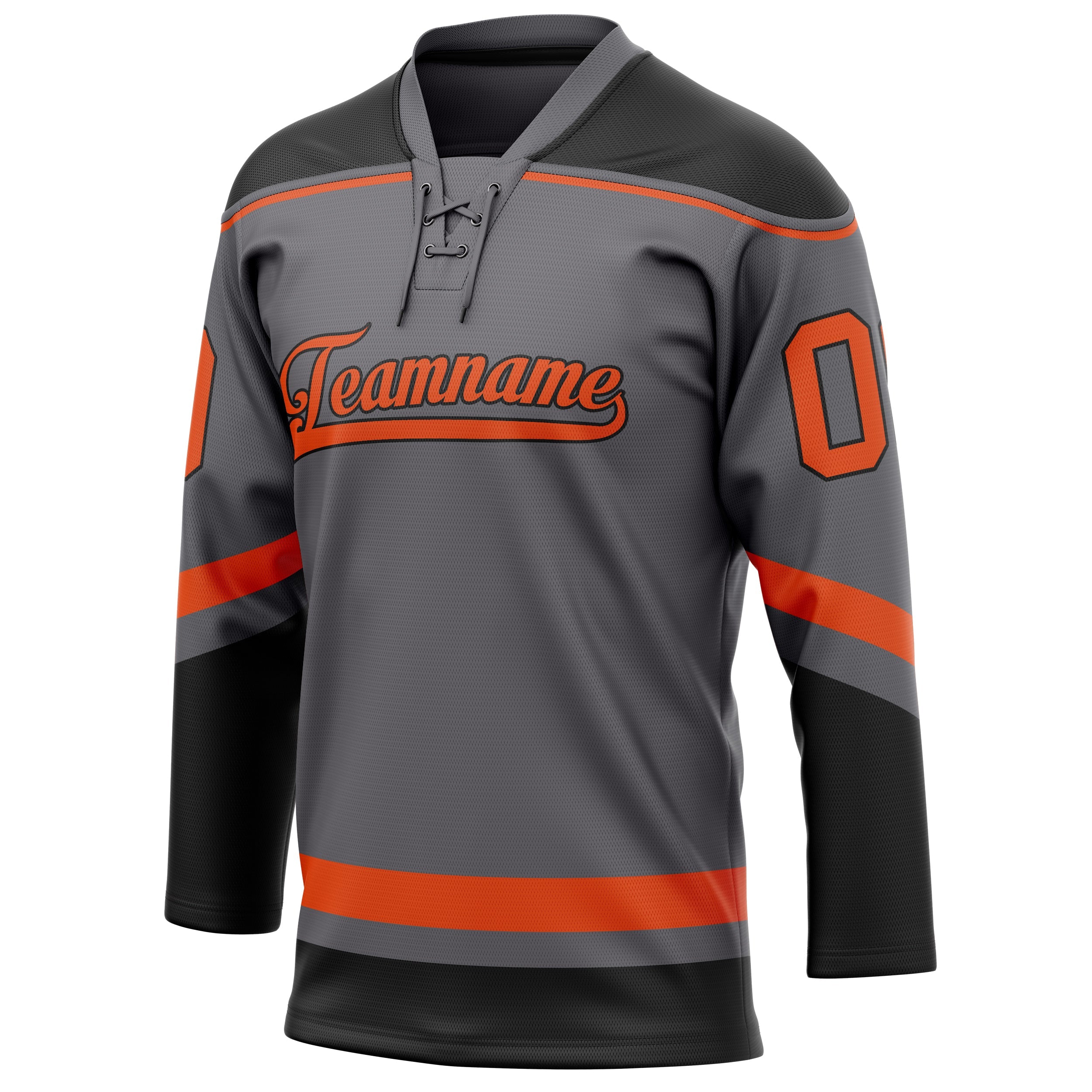 Custom Steel Gray Red Solid Colour Hockey Jersey