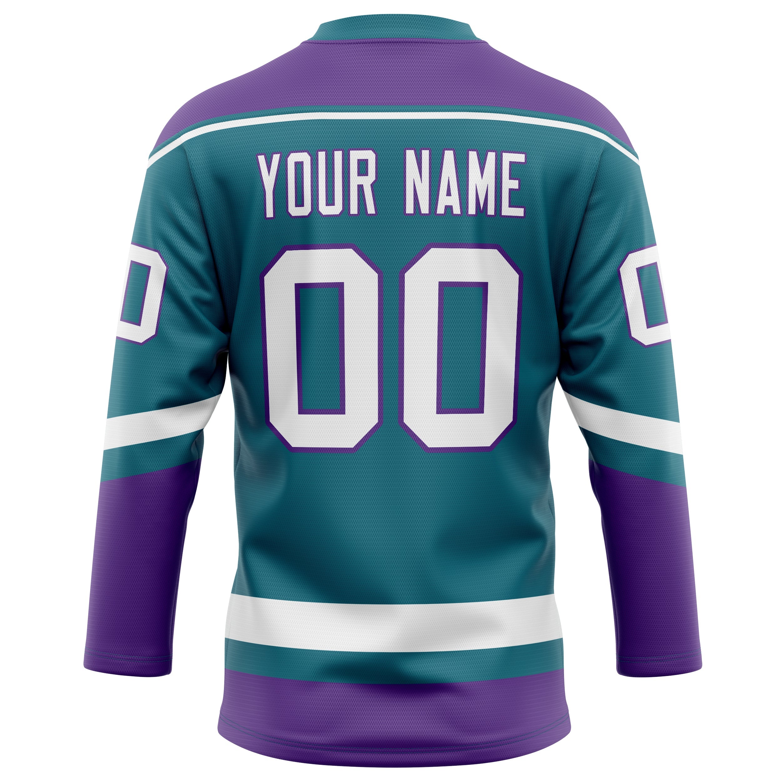 Custom Teal Purple Solid Colour Hockey Jersey