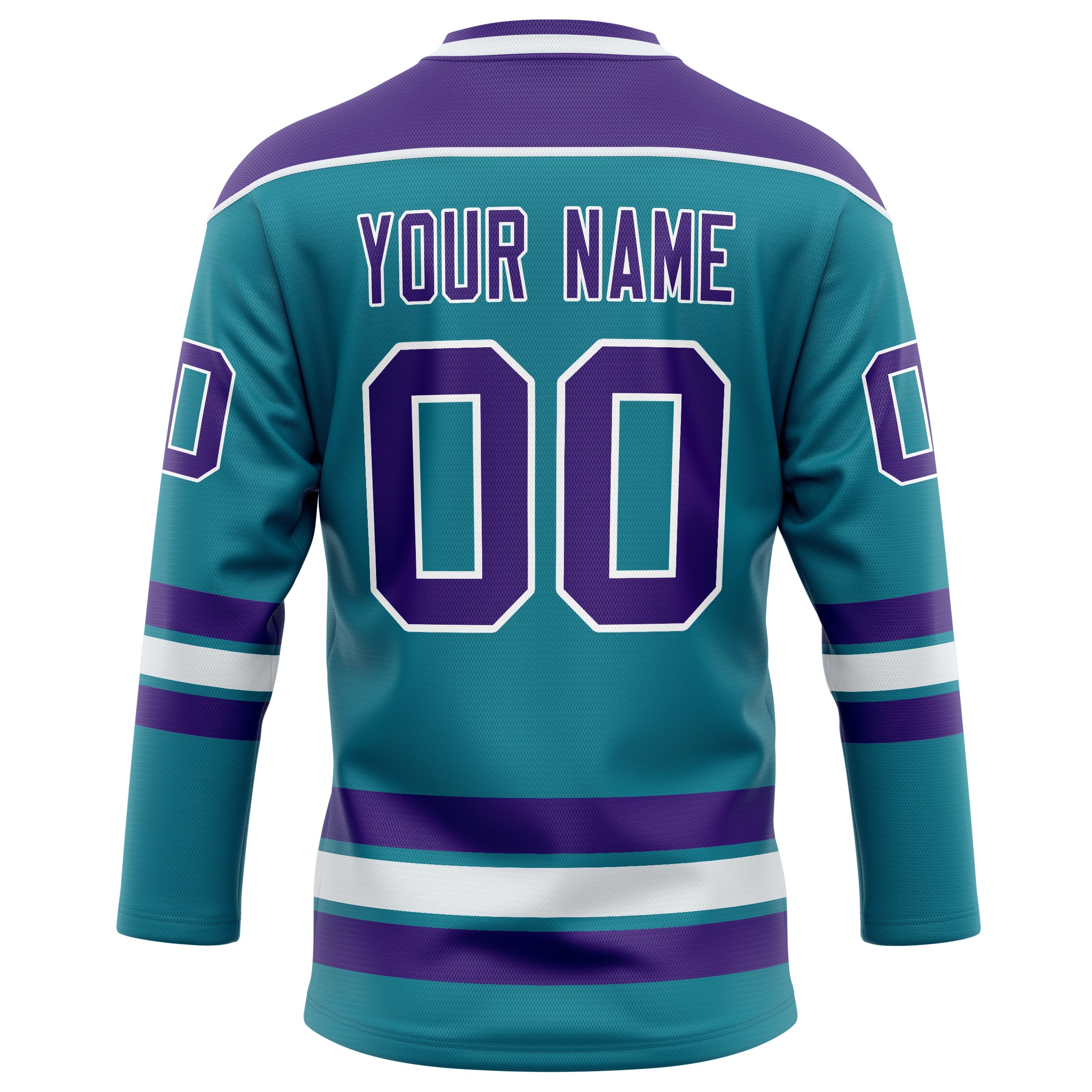 Custom Teal Purple Solid Colour Hockey Jersey