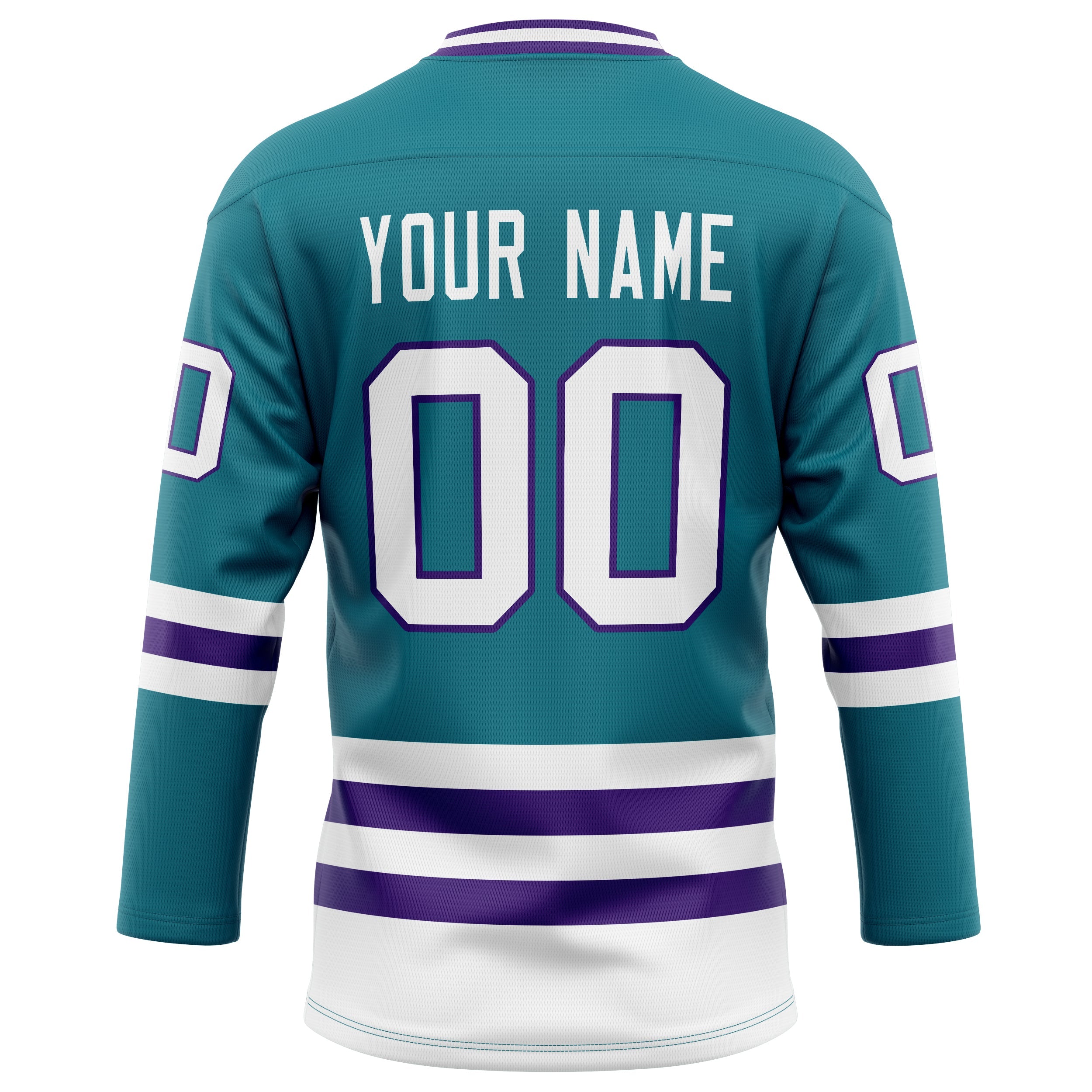 Custom Teal Purple Solid Colour Hockey Jersey
