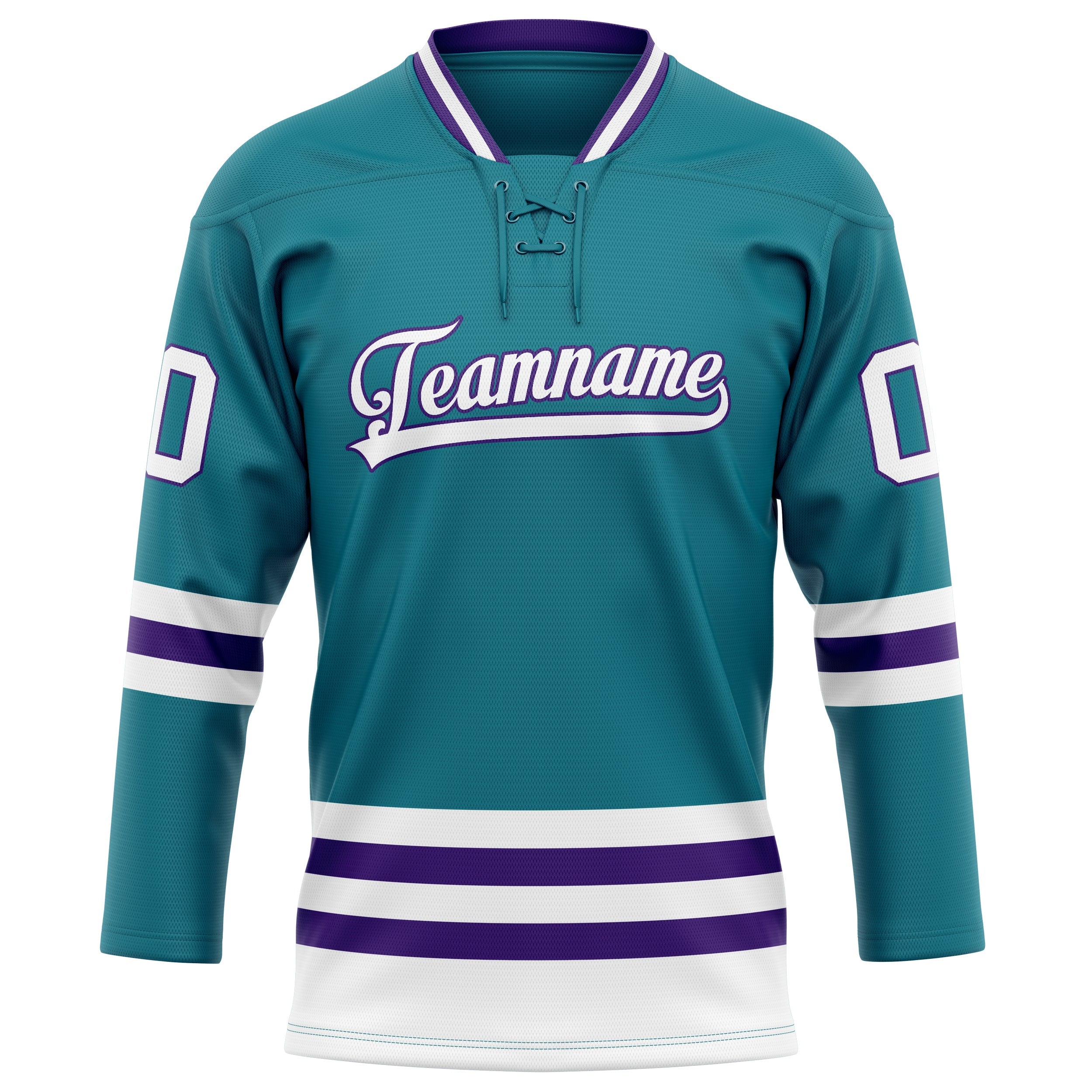 Custom Teal Purple Solid Colour Hockey Jersey