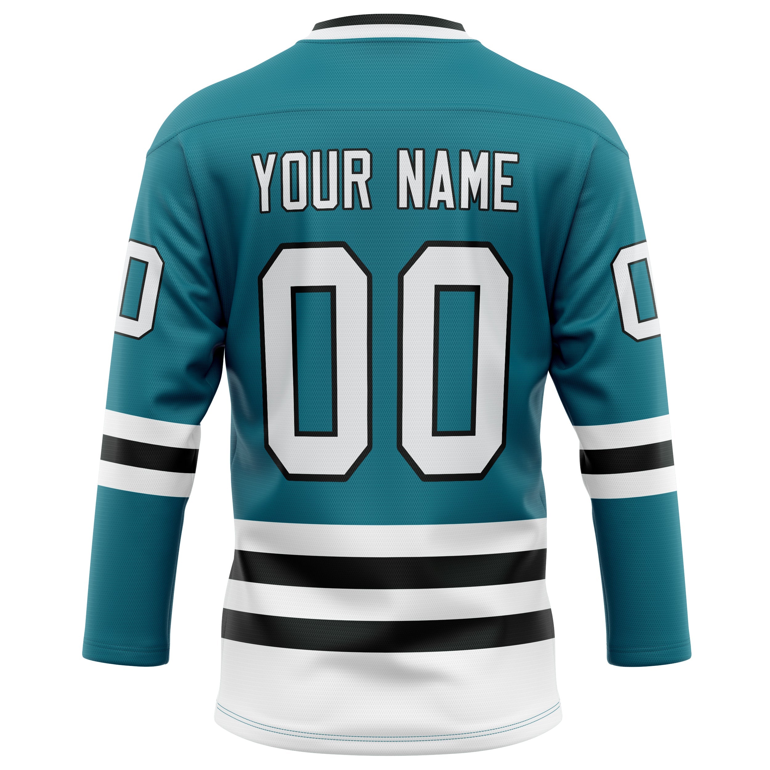 Custom Teal White Solid Colour Hockey Jersey