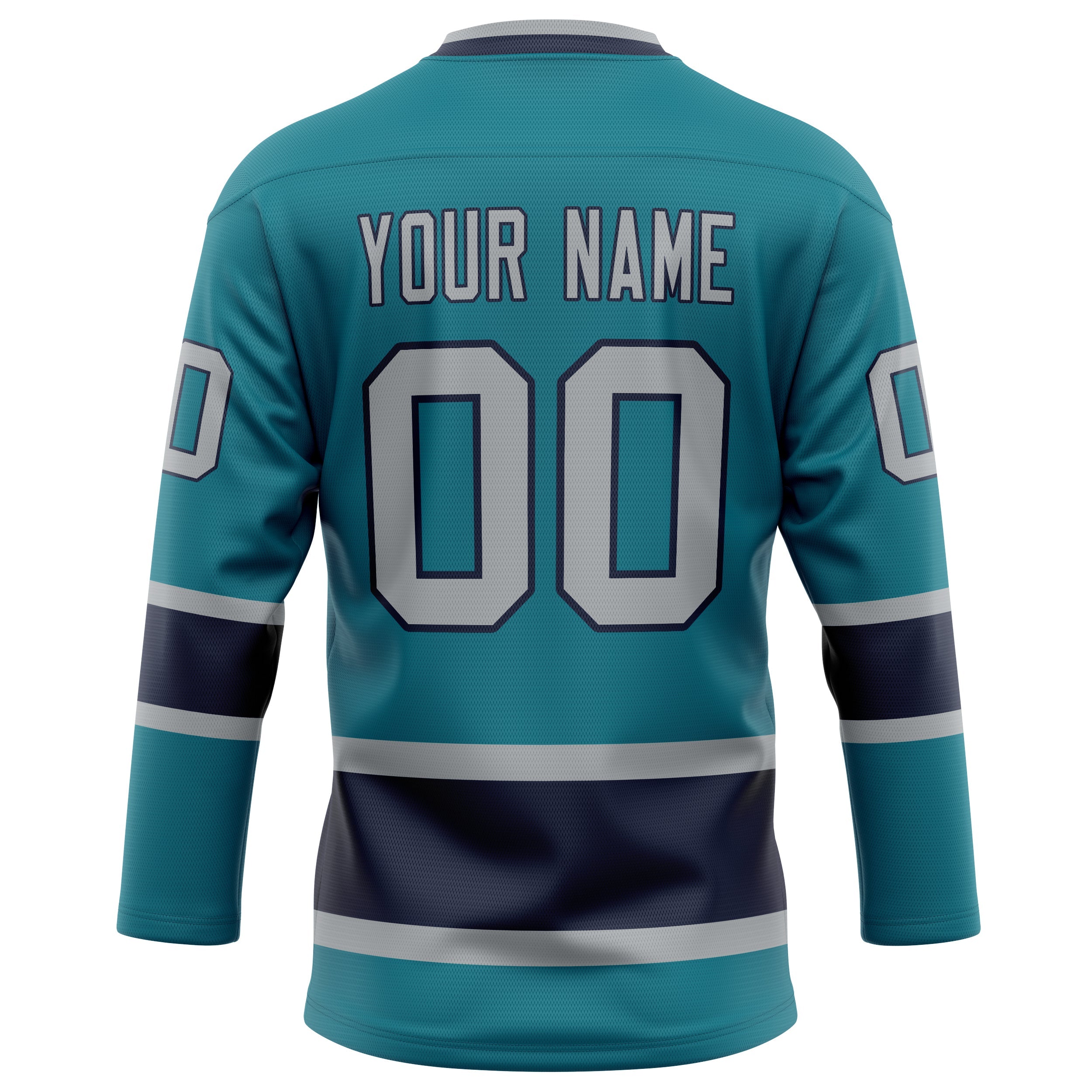 Custom Teal Gray Solid Colour Hockey Jersey