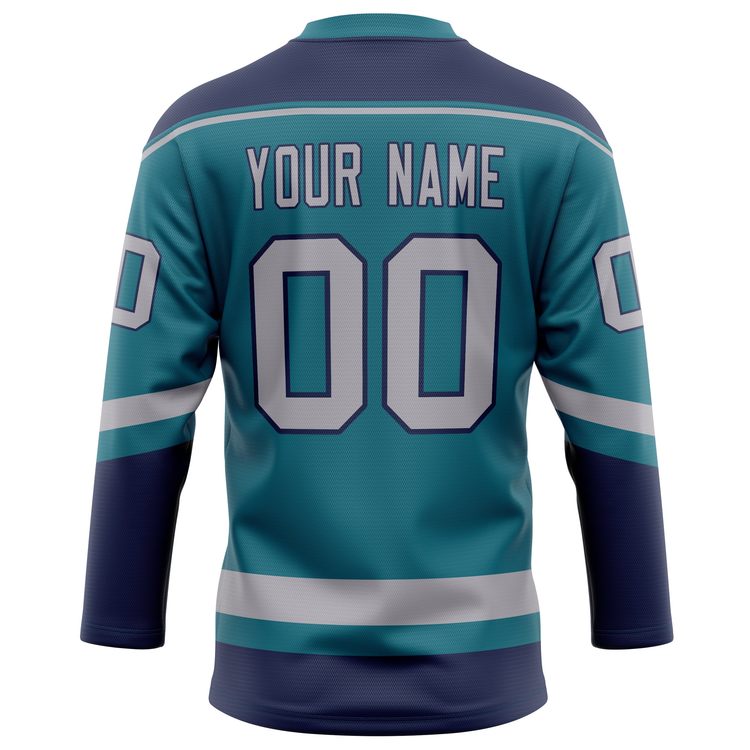 Custom Teal Navy Solid Colour Hockey Jersey