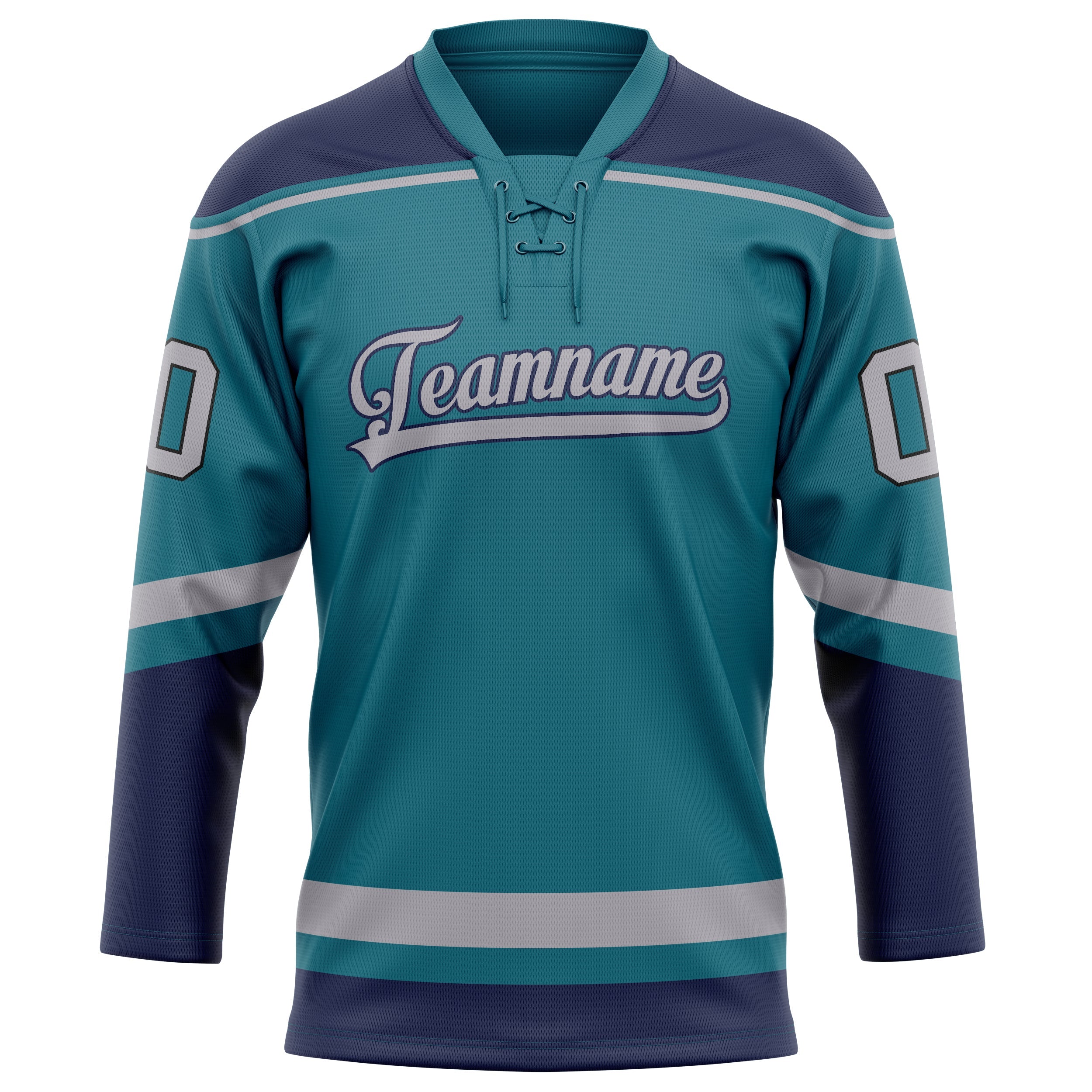 Custom Teal Navy Solid Colour Hockey Jersey