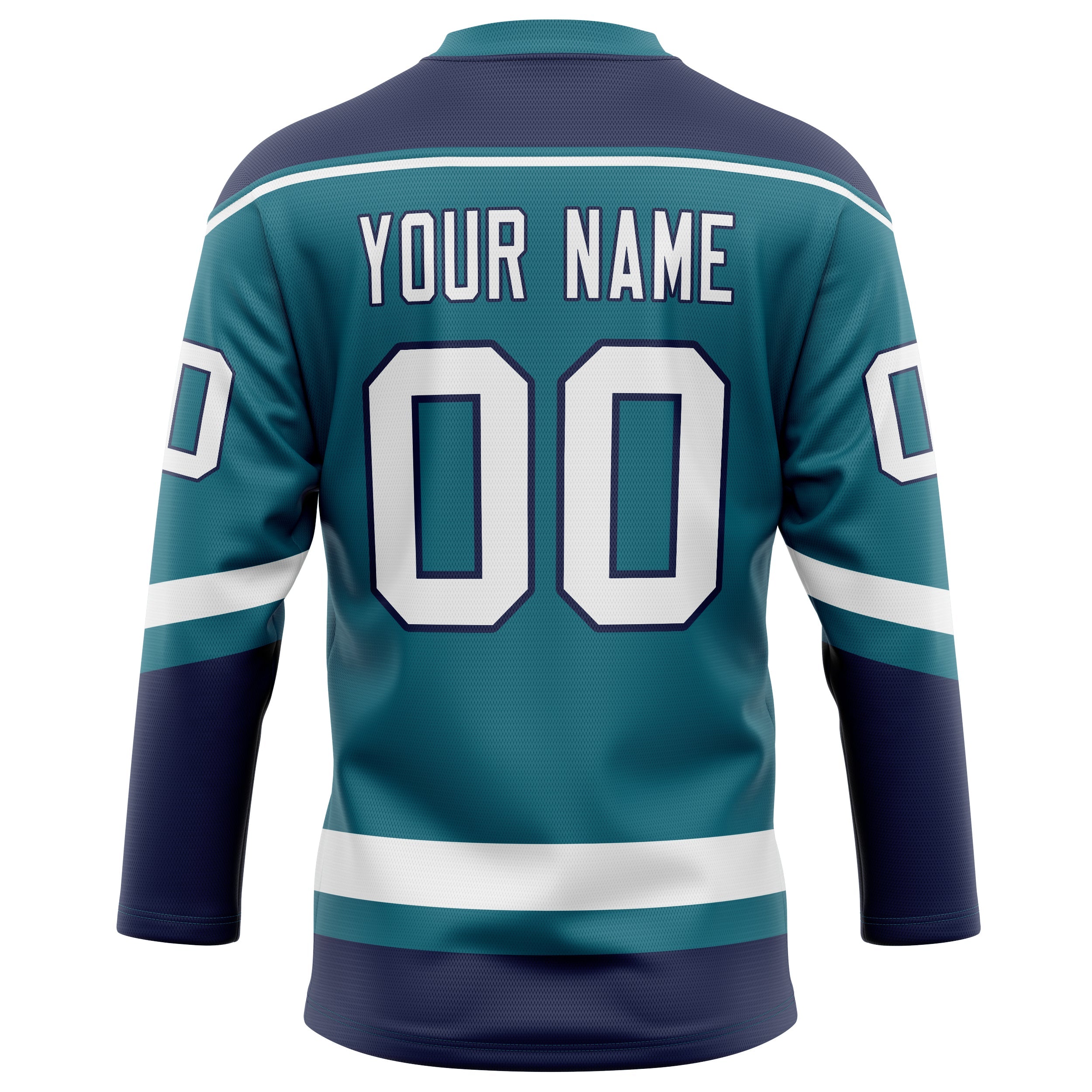 Custom Teal Navy Solid Colour Hockey Jersey