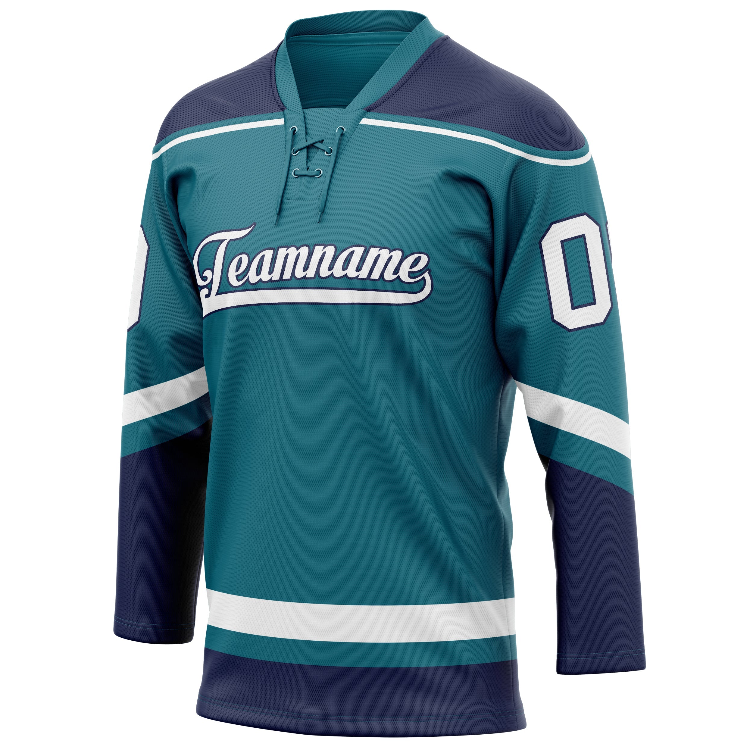 Custom Teal Navy Solid Colour Hockey Jersey