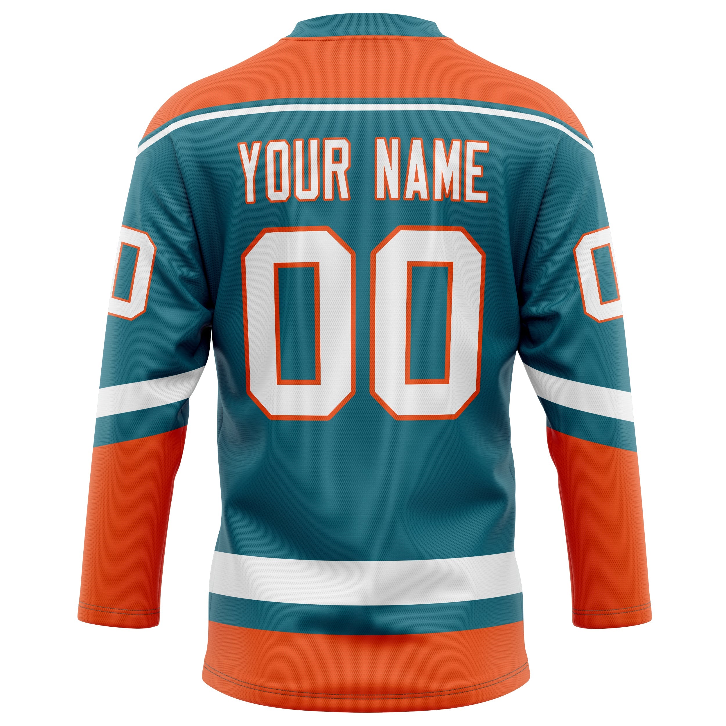 Custom Teal Orange Solid Colour Hockey Jersey