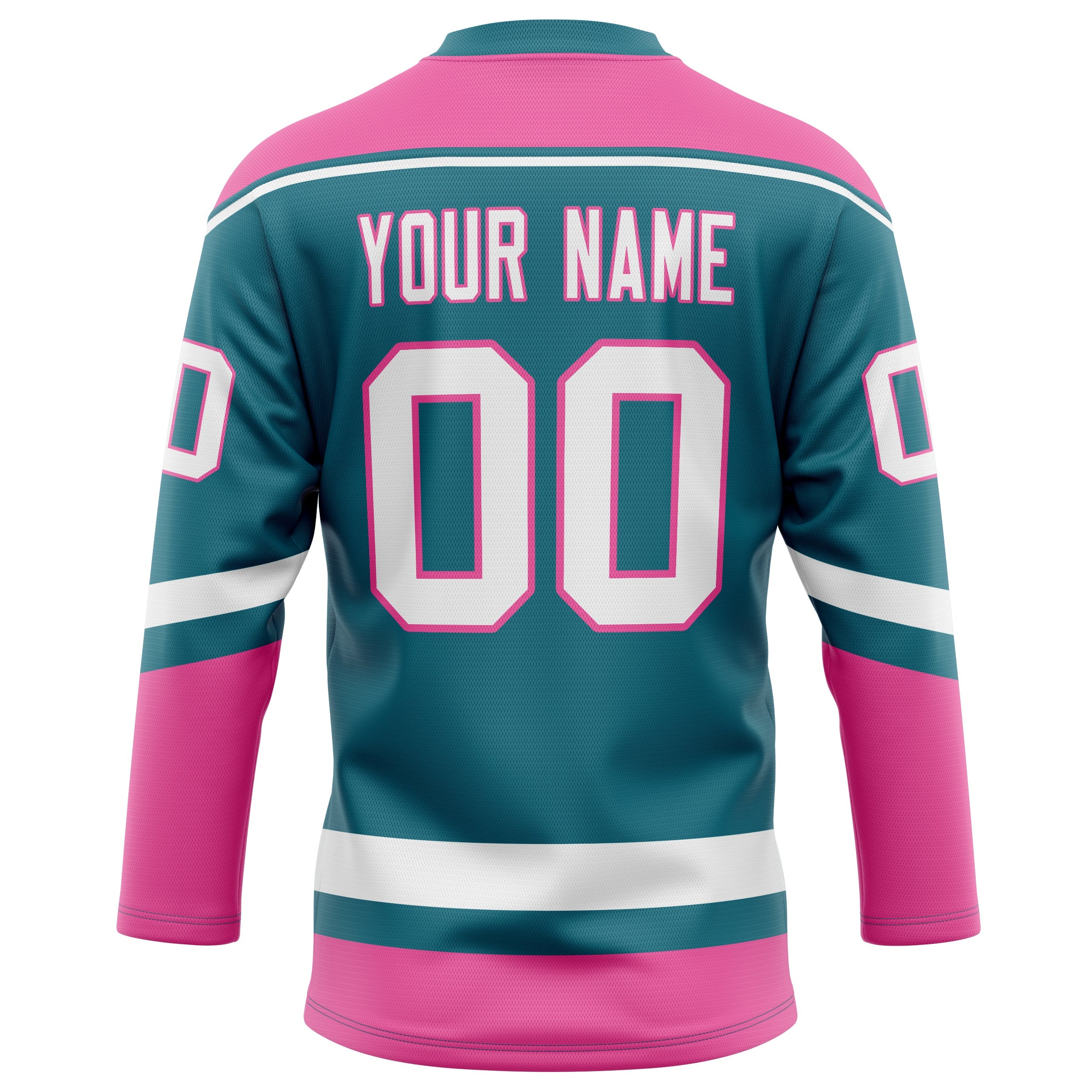 Custom Teal Pink Solid Colour Hockey Jersey