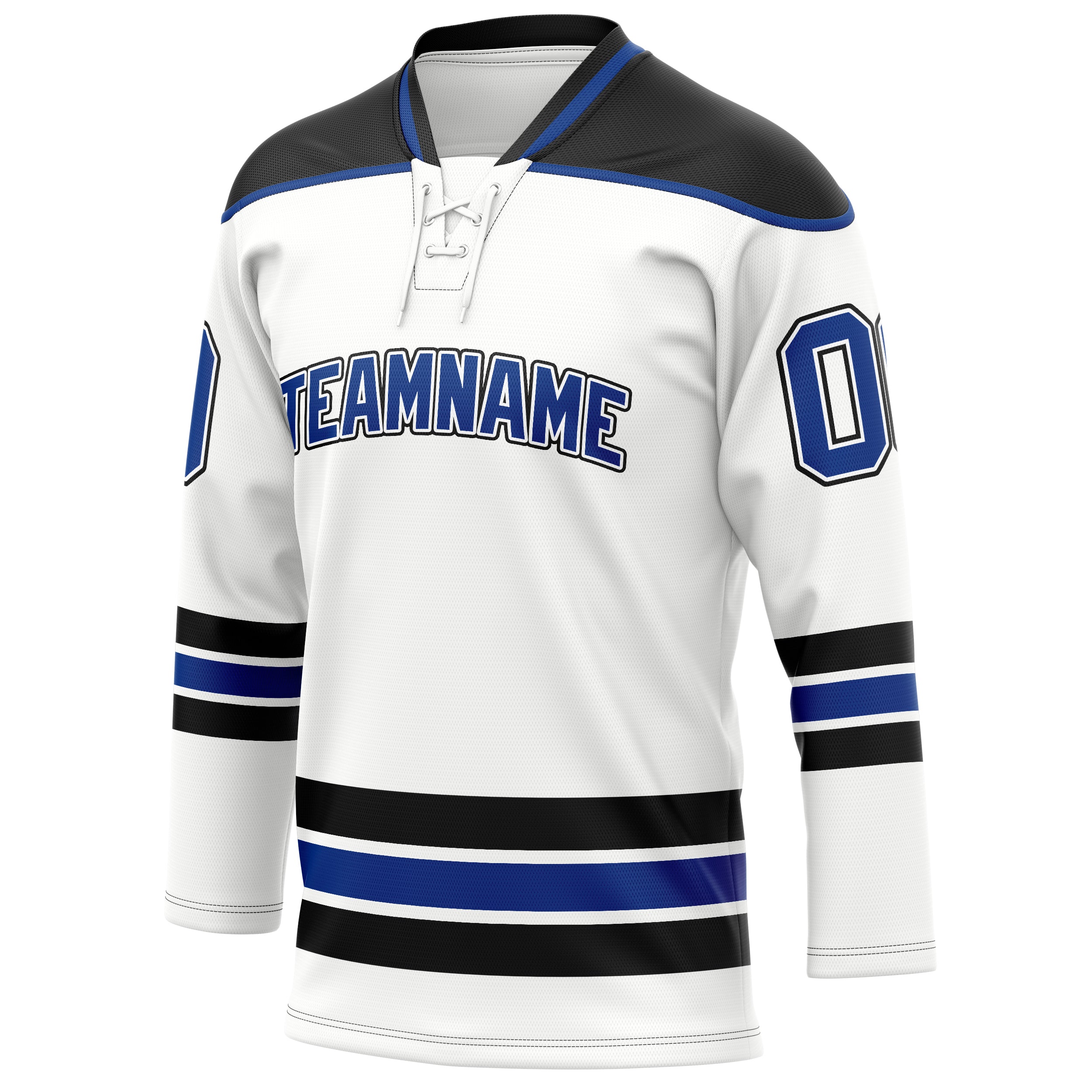Custom White Black Solid Colour Hockey Jersey