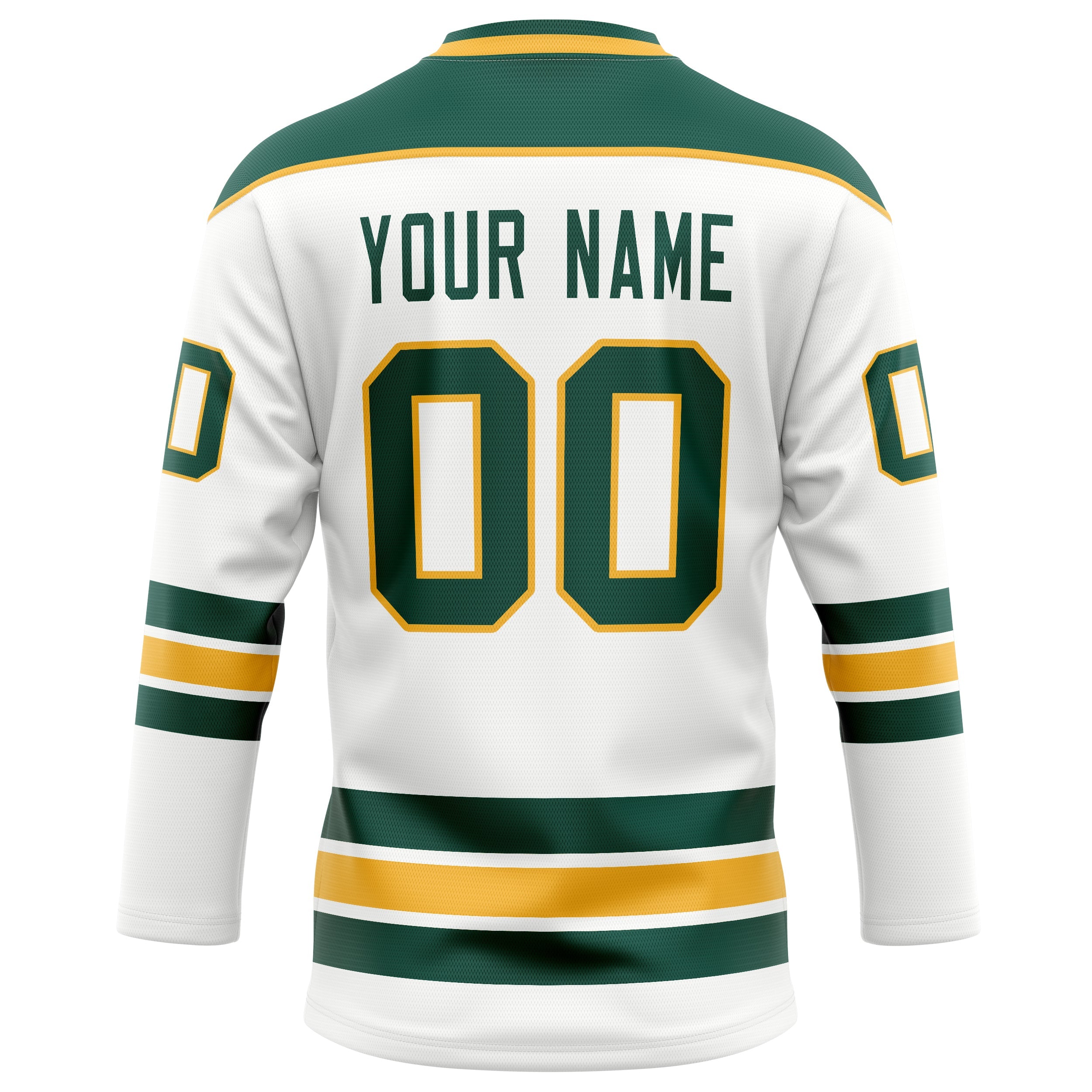 Custom White Kelly Green Solid Colour Hockey Jersey