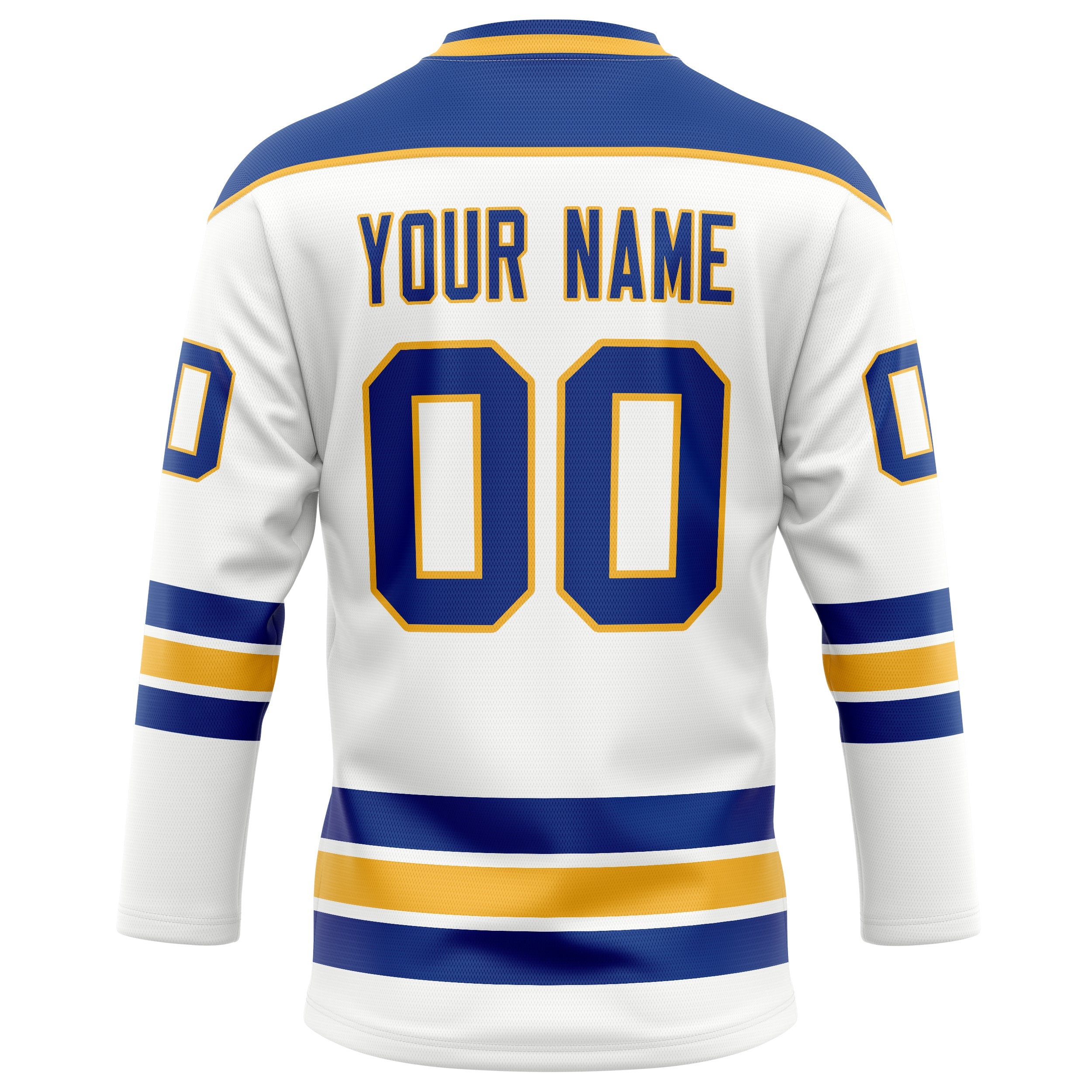 Custom White Royal Solid Colour Hockey Jersey