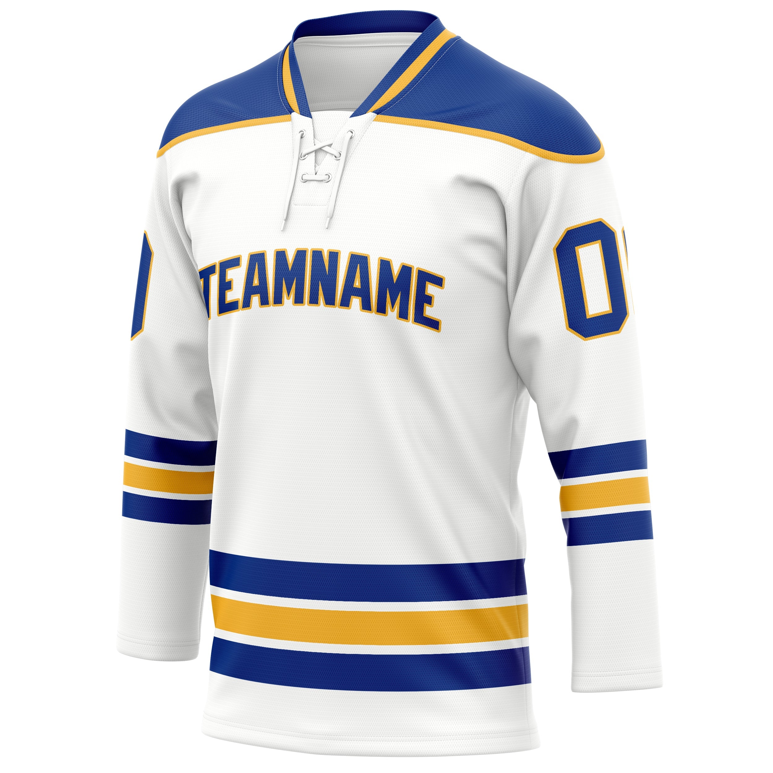 Custom White Royal Solid Colour Hockey Jersey