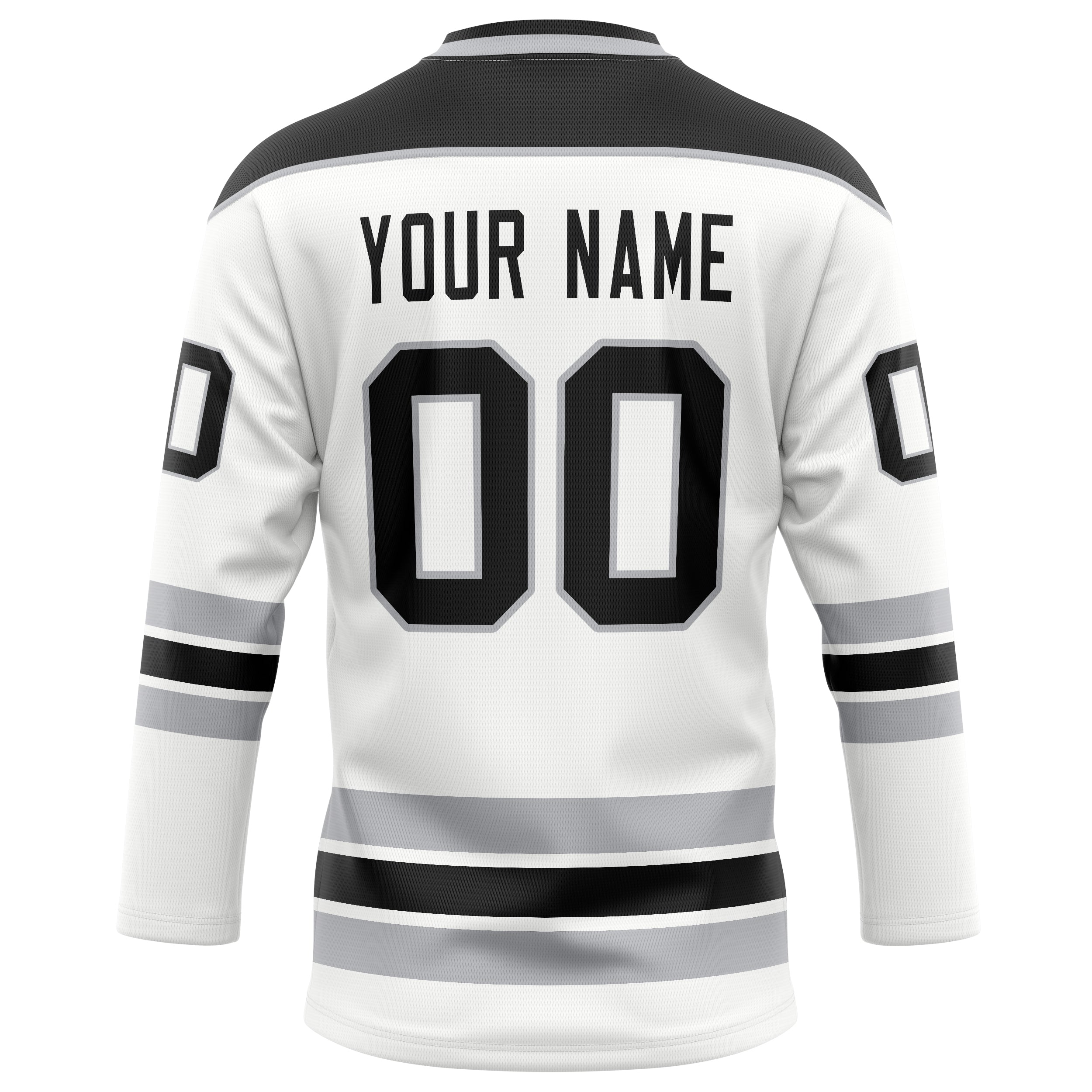 Custom White Black Solid Colour Hockey Jersey