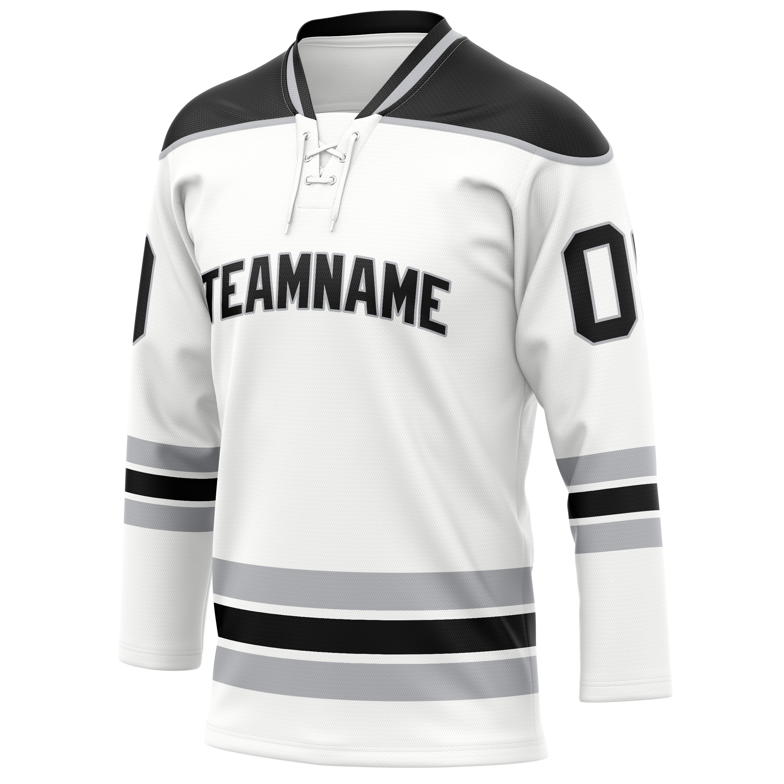 Custom White Black Solid Colour Hockey Jersey