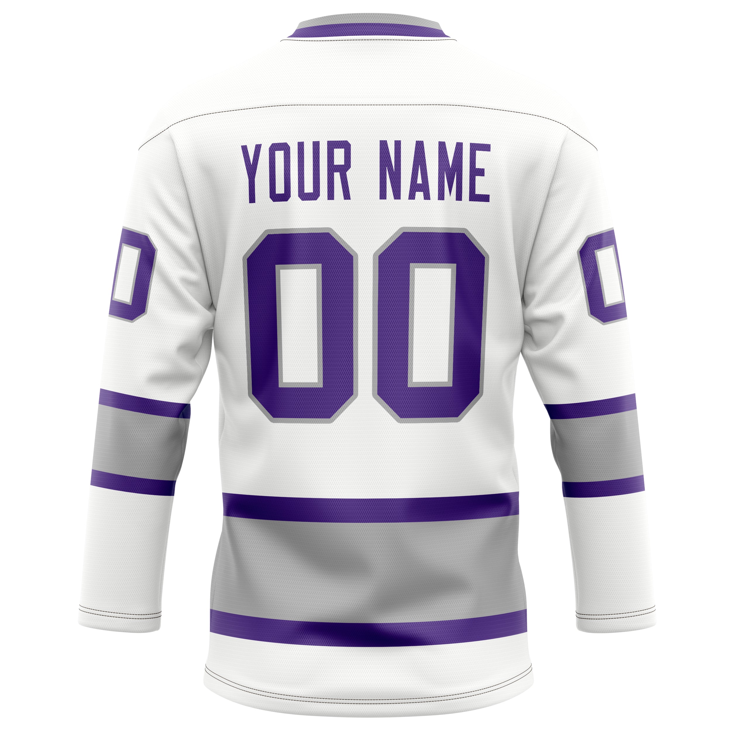 Custom White Purple Solid Colour Hockey Jersey