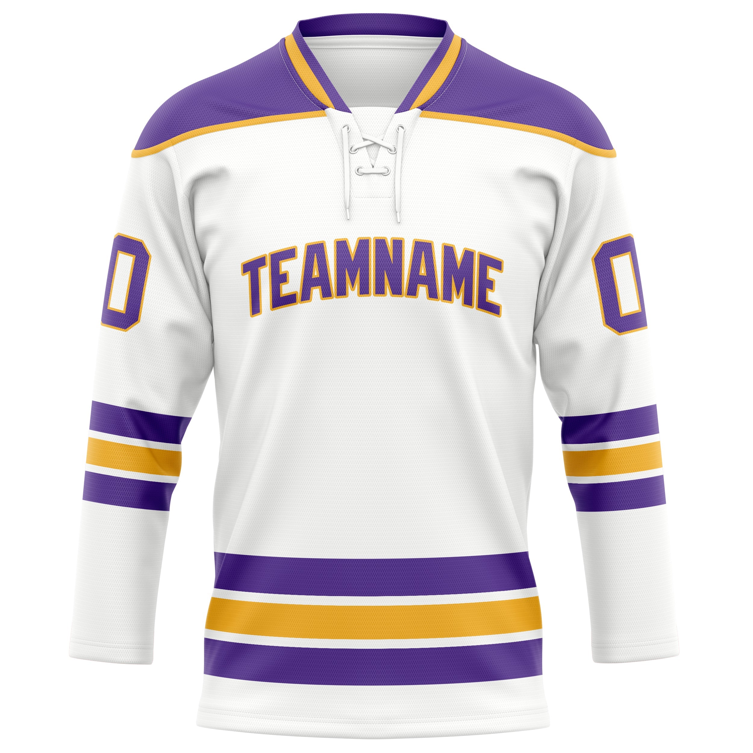 Custom White Purple Solid Colour Hockey Jersey